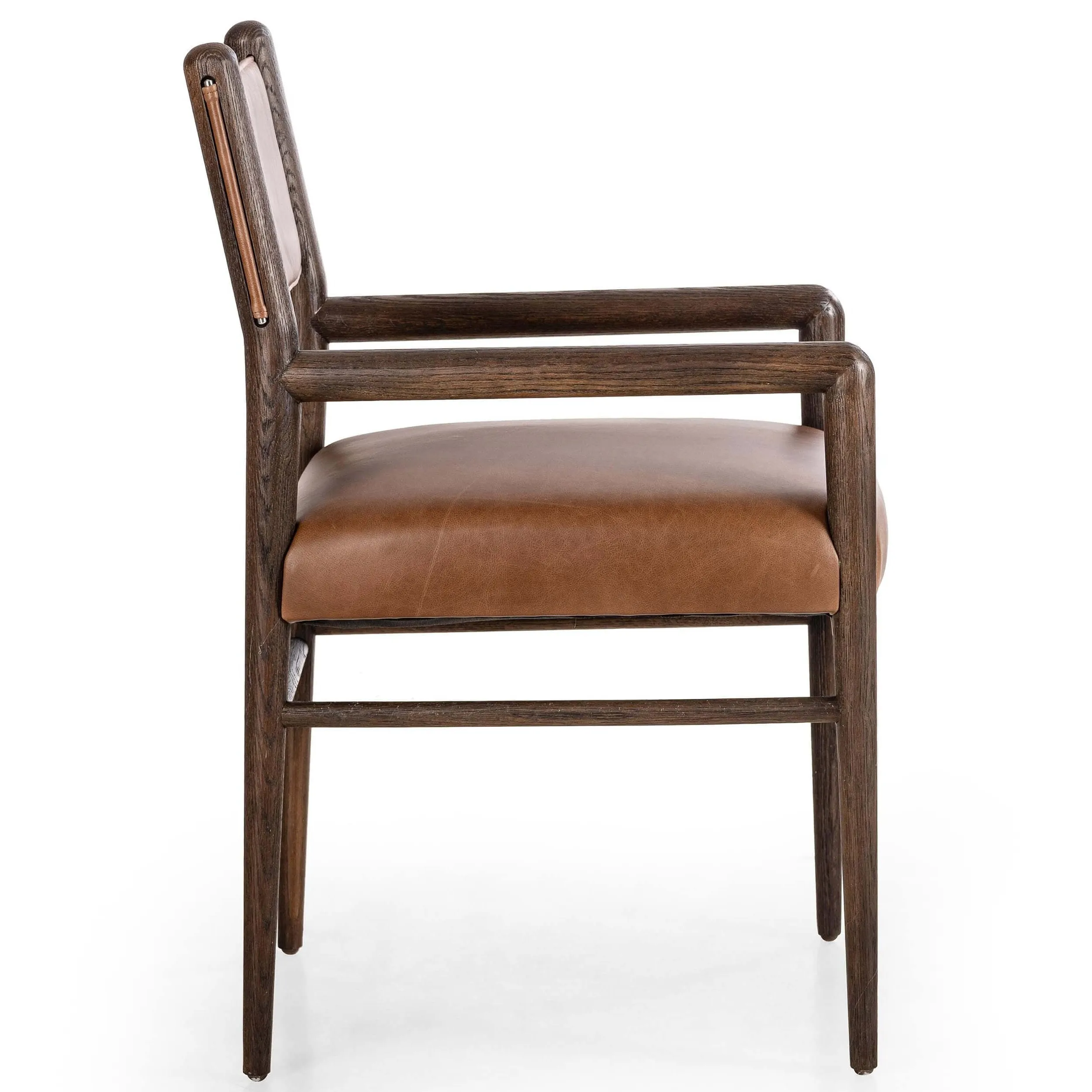 Morena Leather Dining Arm Chair, Sonoma Chestnut, Set of 2