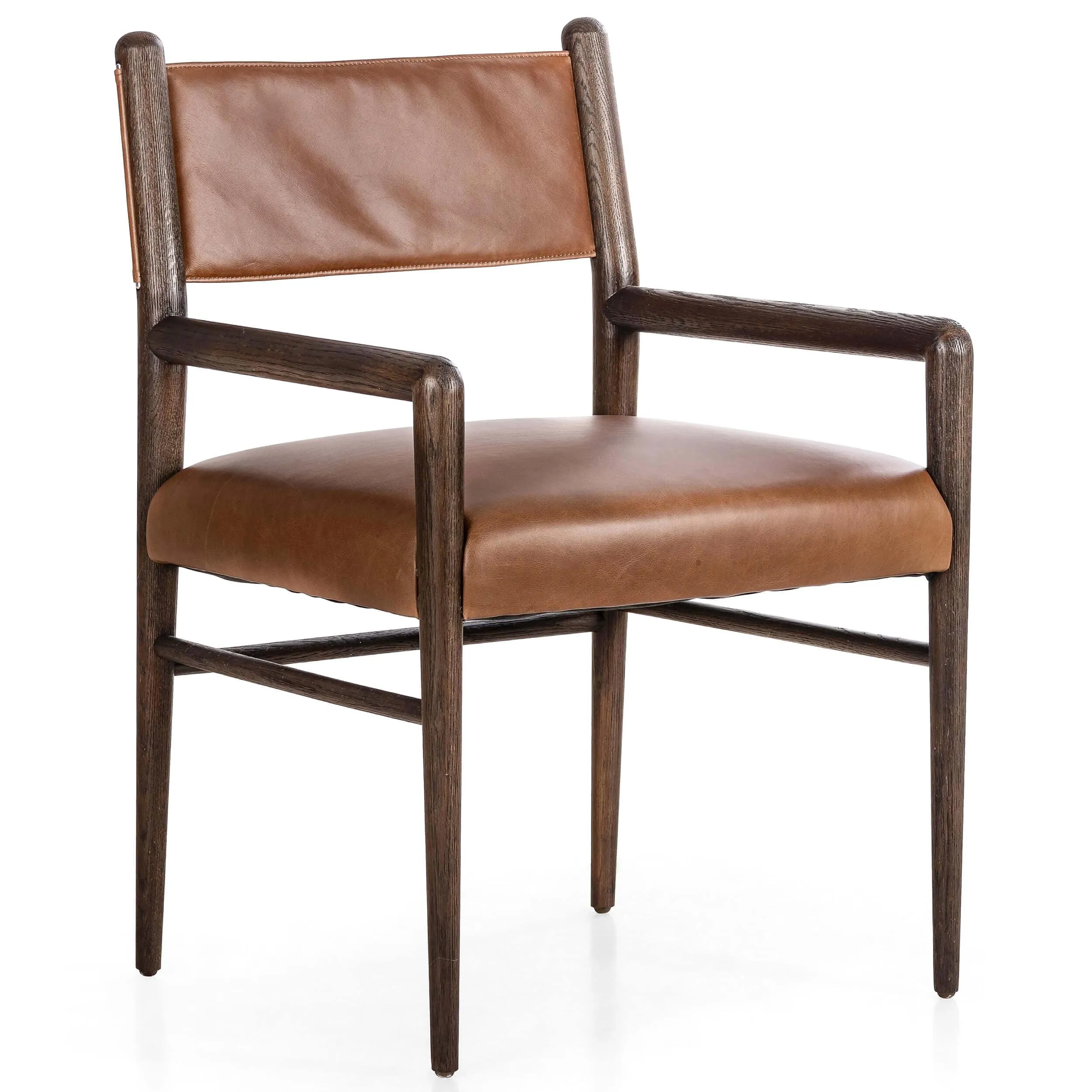 Morena Leather Dining Arm Chair, Sonoma Chestnut, Set of 2