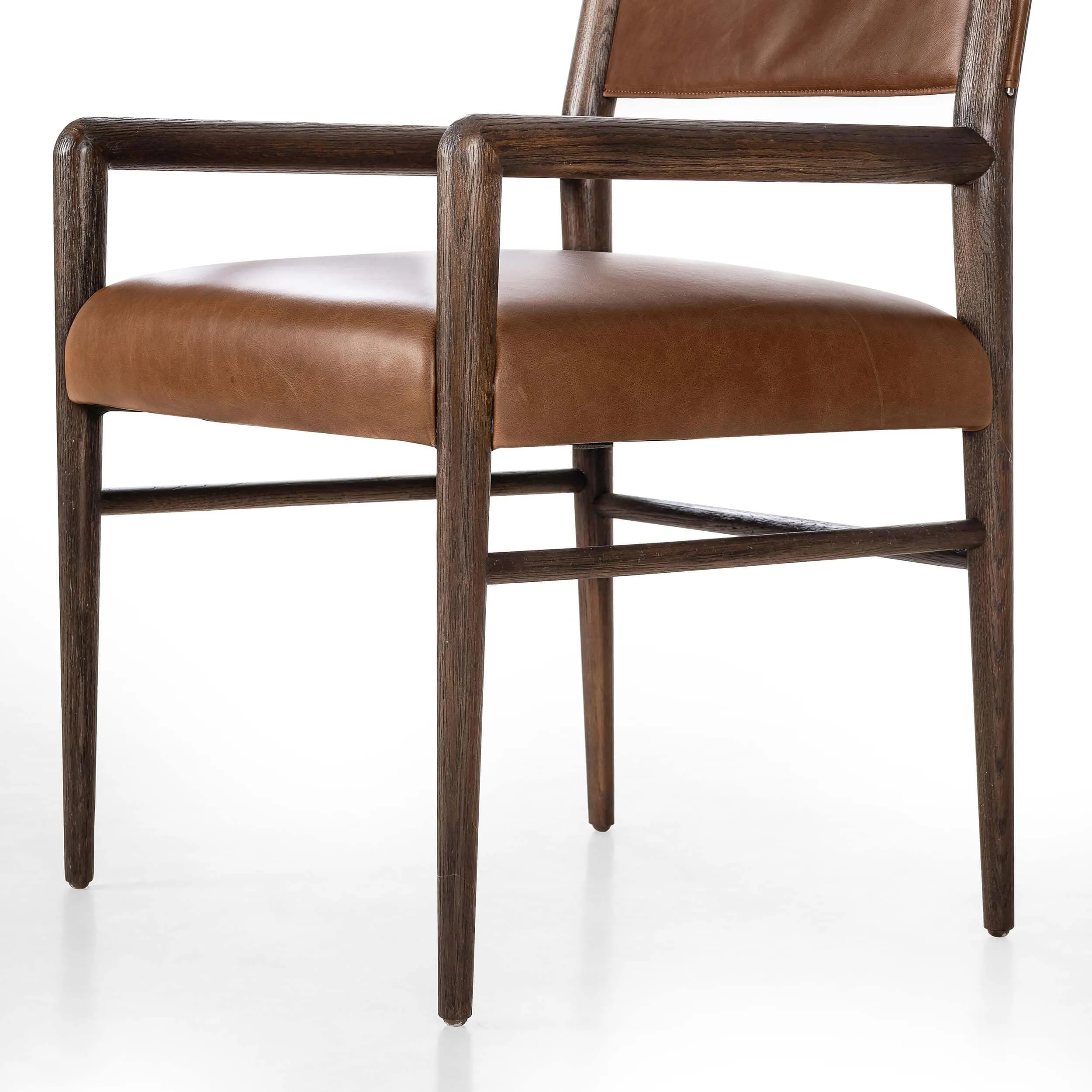 Morena Leather Dining Arm Chair, Sonoma Chestnut, Set of 2