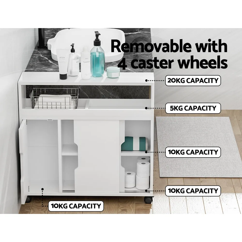 Multi-functional Bathroom Storage Cabinet with Wheels - Artiss