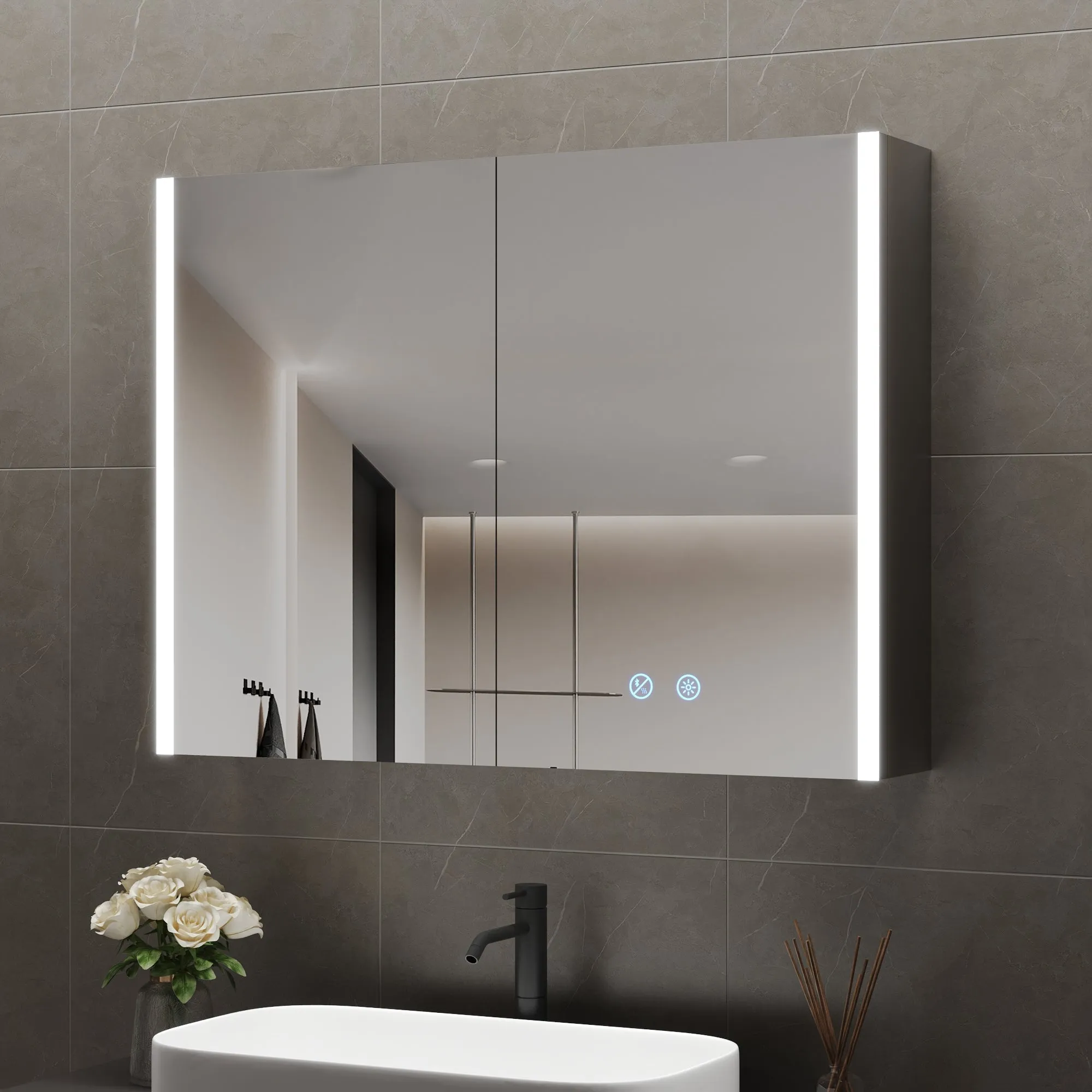 Mutiple Type of Doors Rectangular Bathroom Medicine Cabinet, with Mirror With Multiple Types