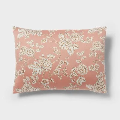 New - Threshold Comforter Set Sateen Traditional Floral OEKO-TEX, Light Pink, King