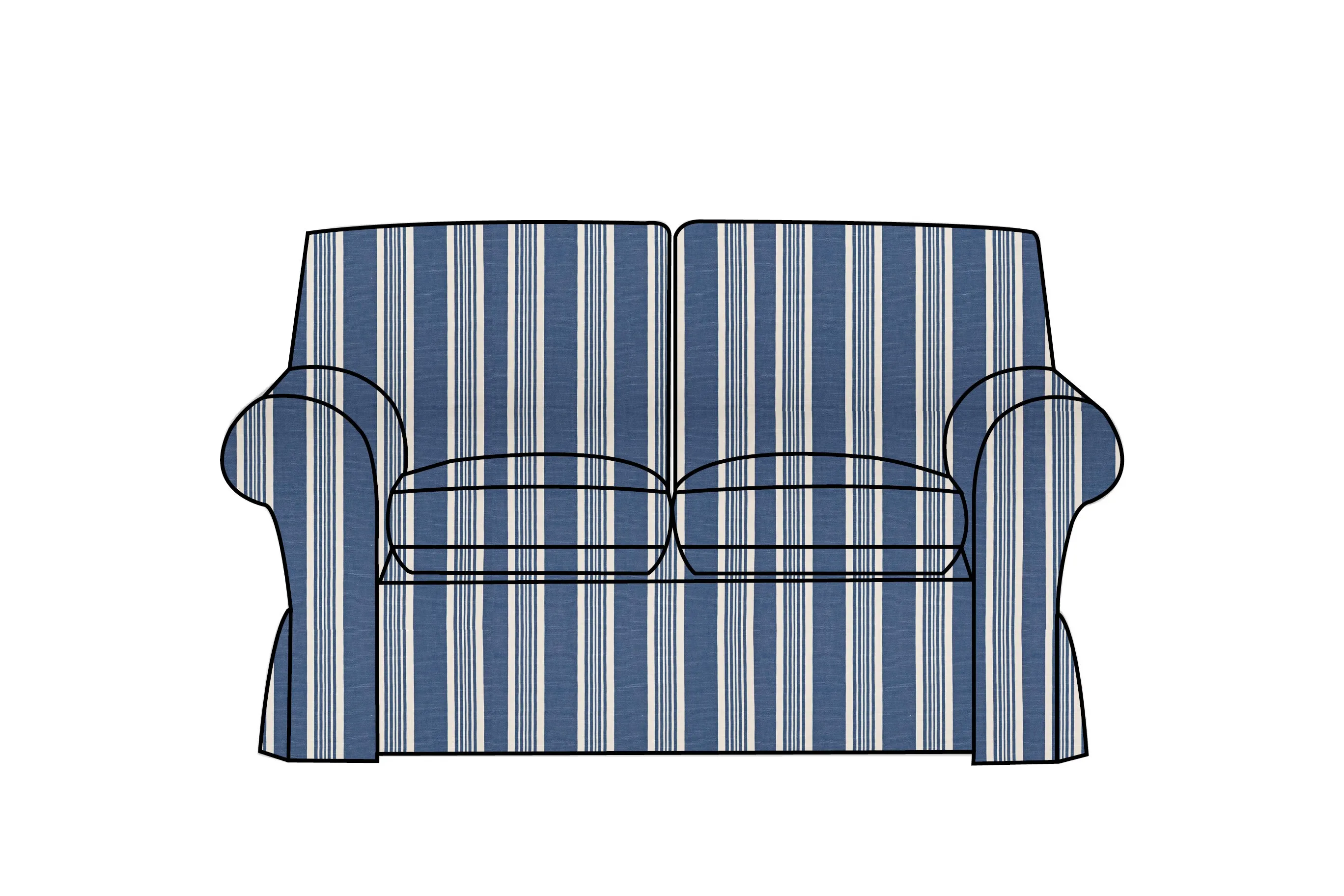 Newport | 2 Seater Extra Loose Cover | Capri Blue Stripe