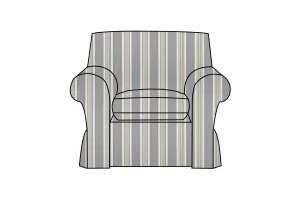 Newport | Armchair Extra Loose Cover | Capri Grey Stripe