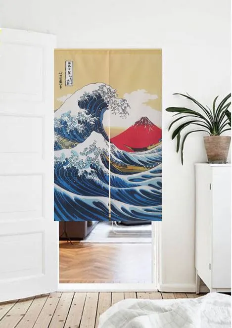 Noren | Curtain | Wall Hanging | Great Wave Off Kanagawa (Linen)