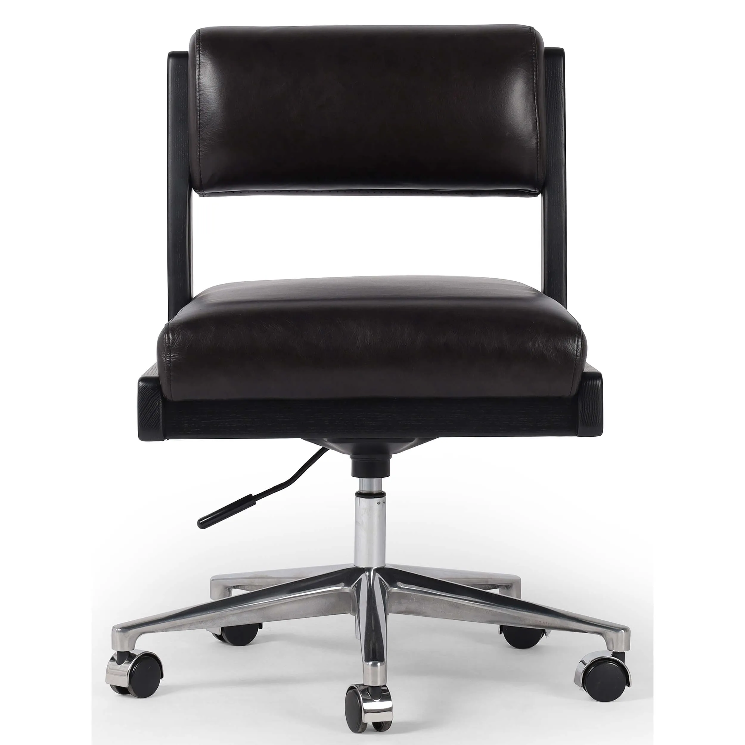 Norris Leather Desk Chair, Sonoma Black