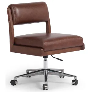 Norris Leather Desk Chair, Sonoma Coco