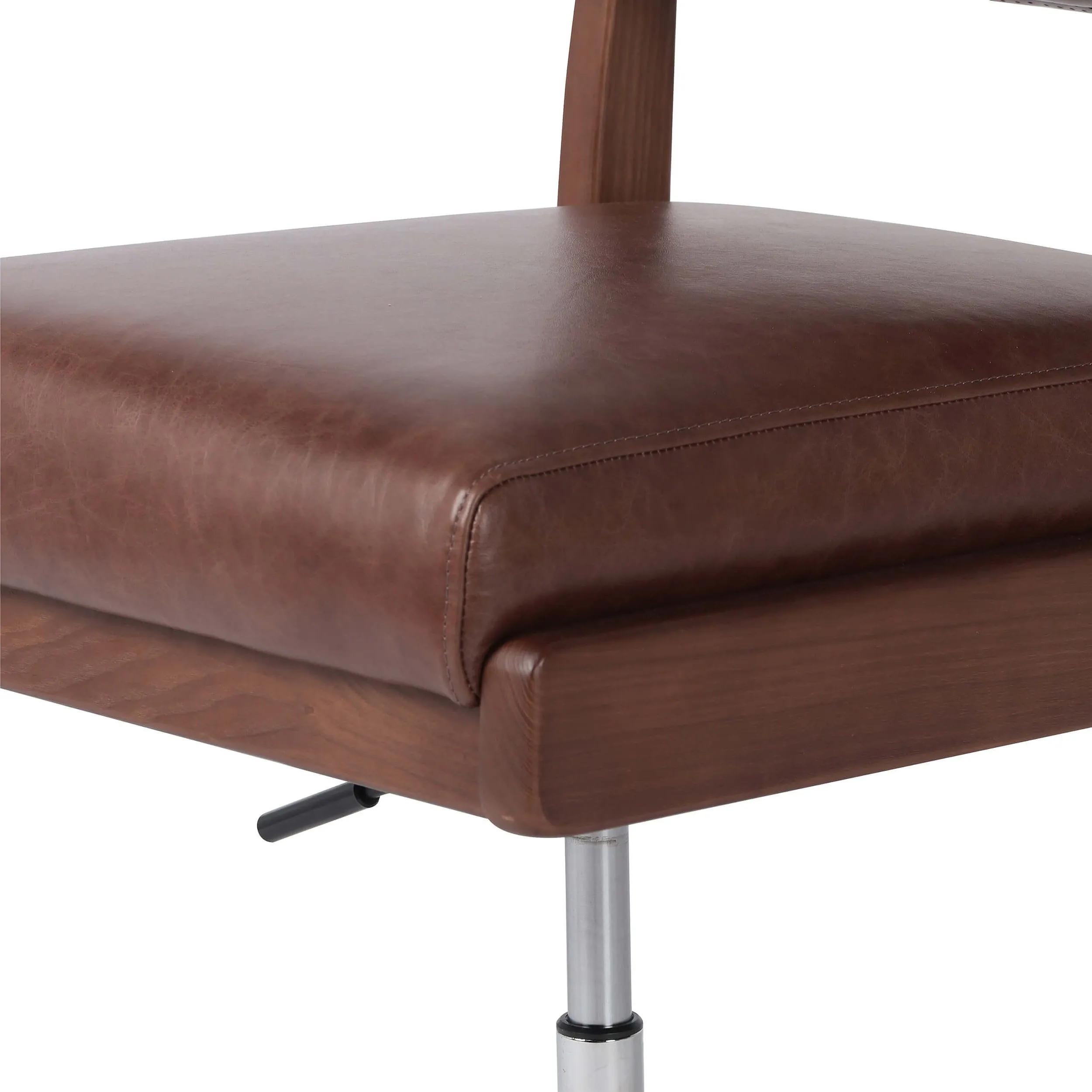 Norris Leather Desk Chair, Sonoma Coco