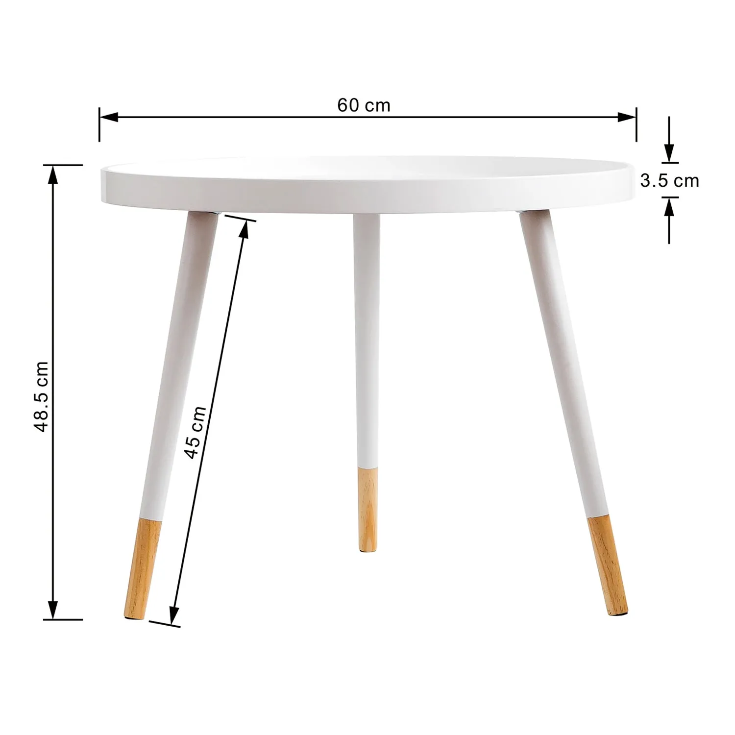 Olga Round Manufactured Wood Side Table-White