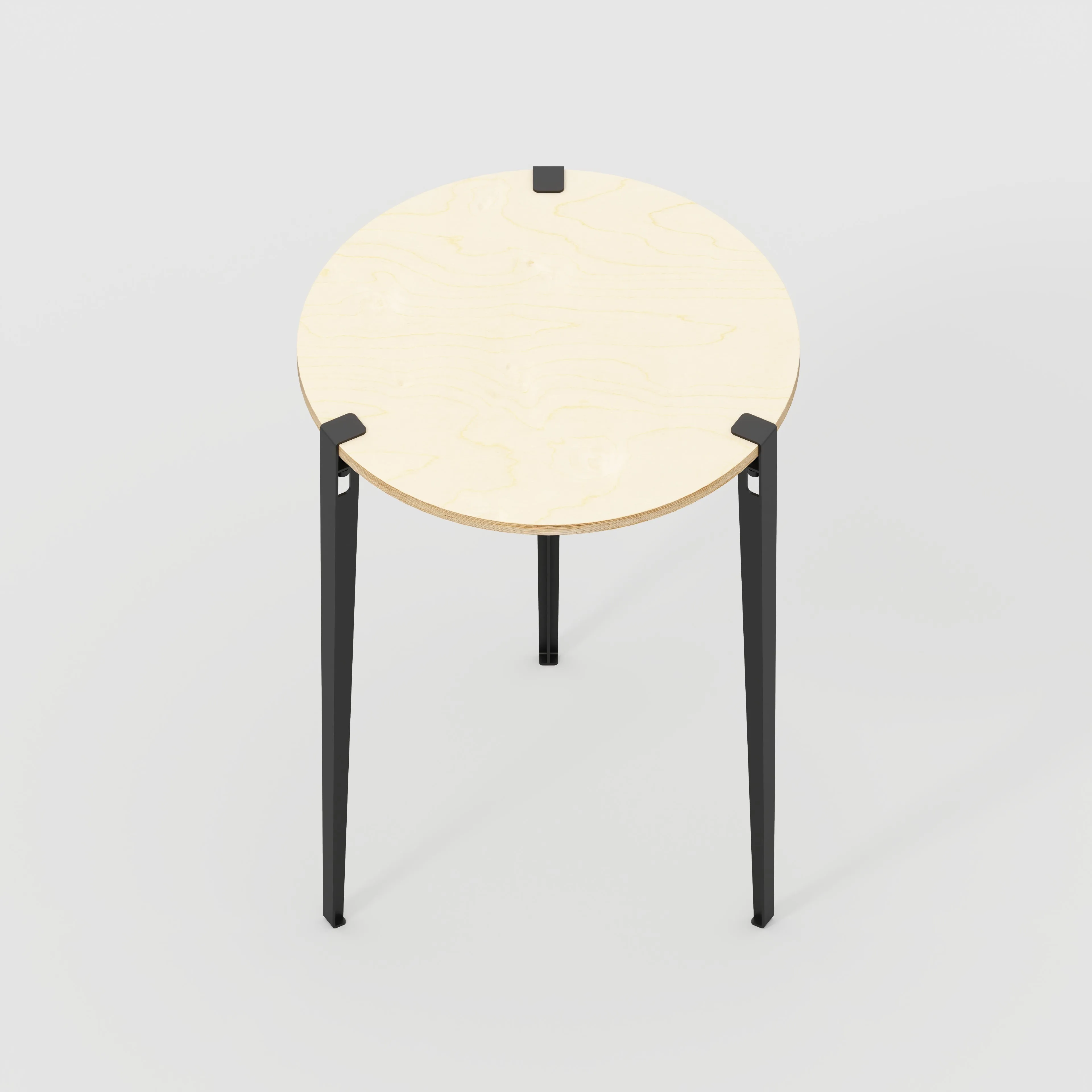 Plywood Round Table with Black Tiptoe Legs - Plywood Birch - 800(dia) x 1100(h)