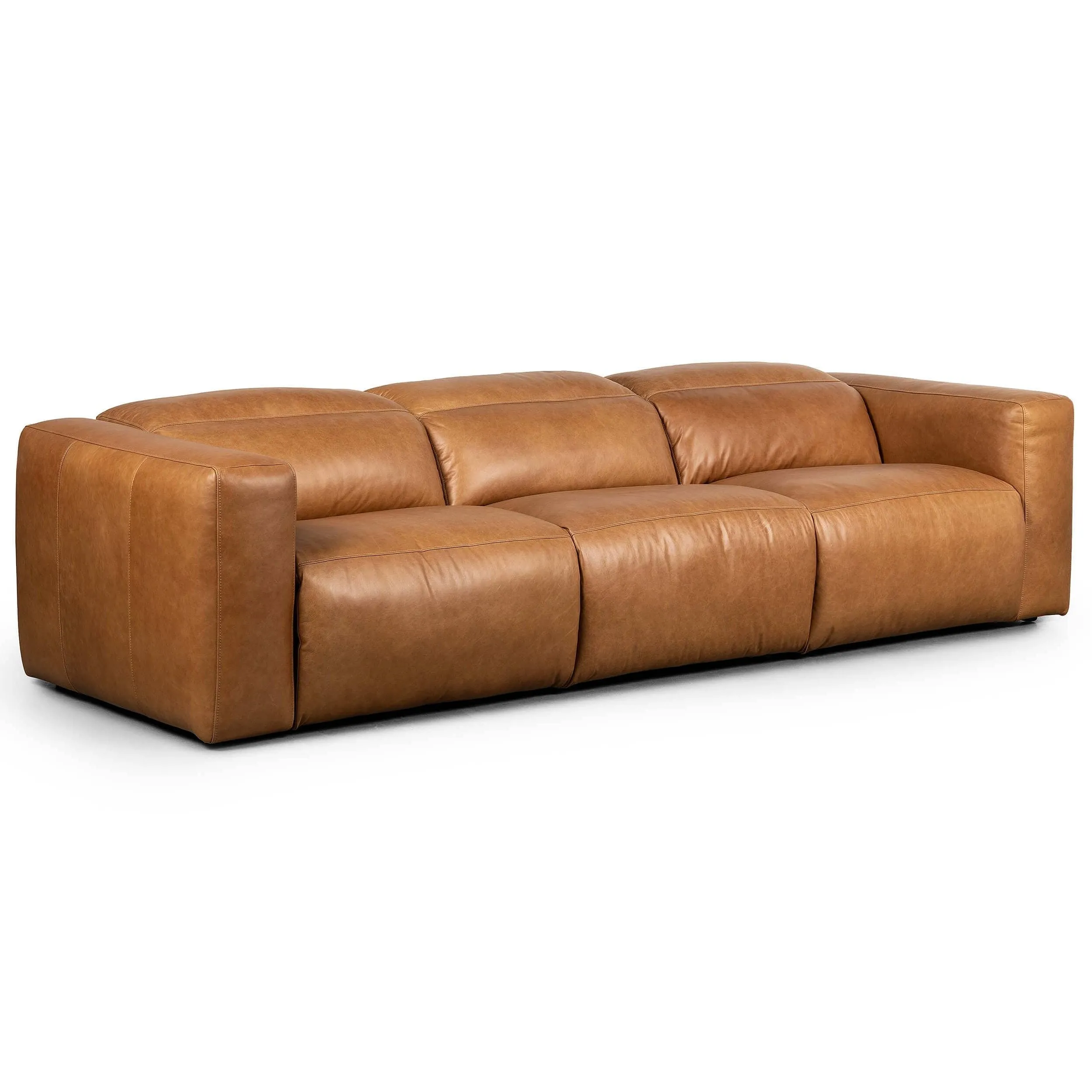 Radley 3 Piece Leather Power Recliner Sofa, Sonoma Butterscotch