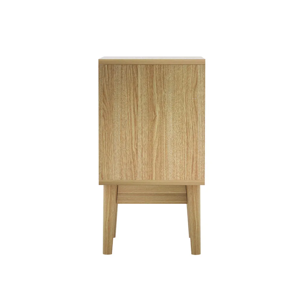 Rattan Bedside Table With Drawer Side Table Nightstand