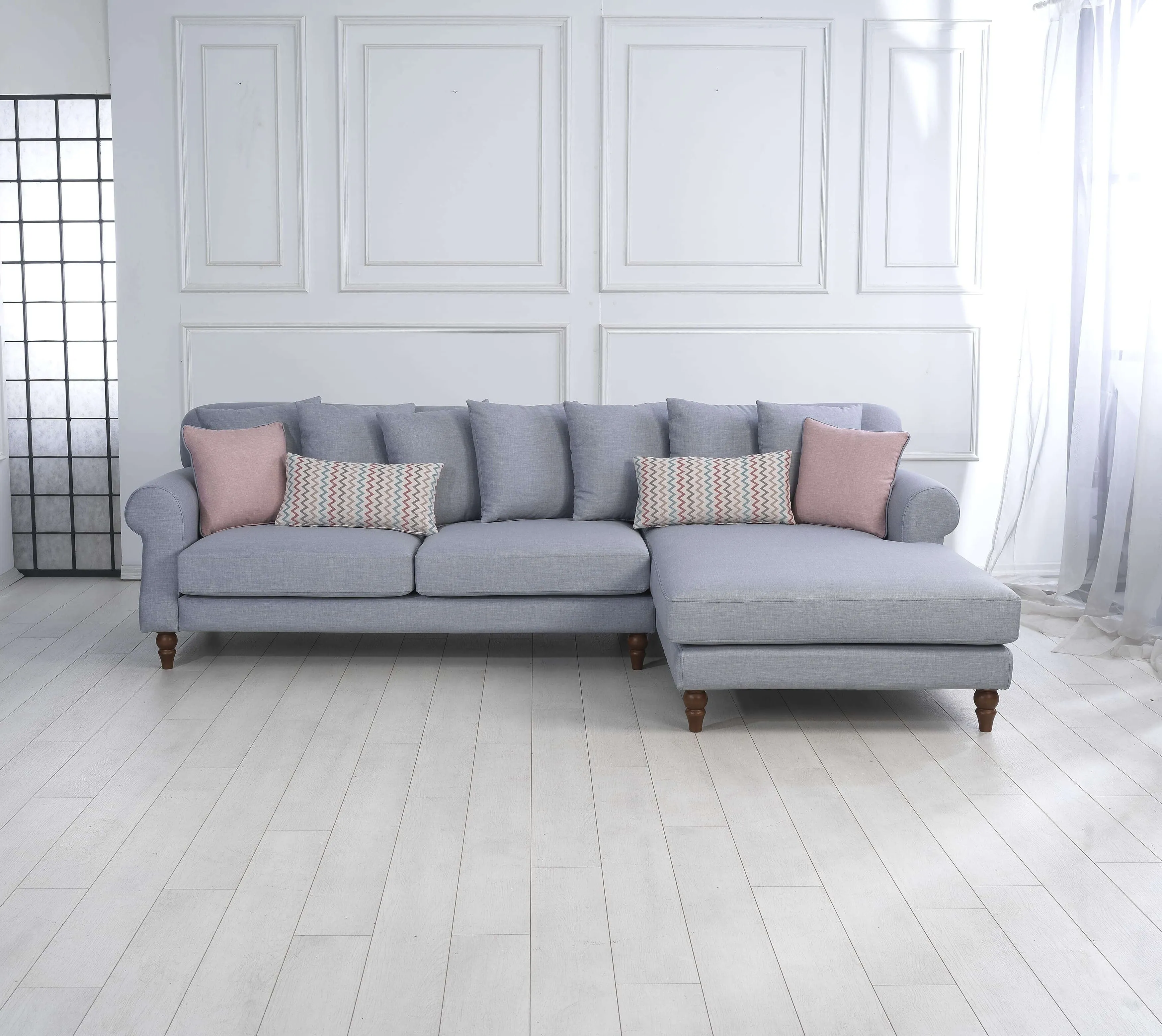 Rubeza Paula 2 Seater/Chaise - Cloud Grey