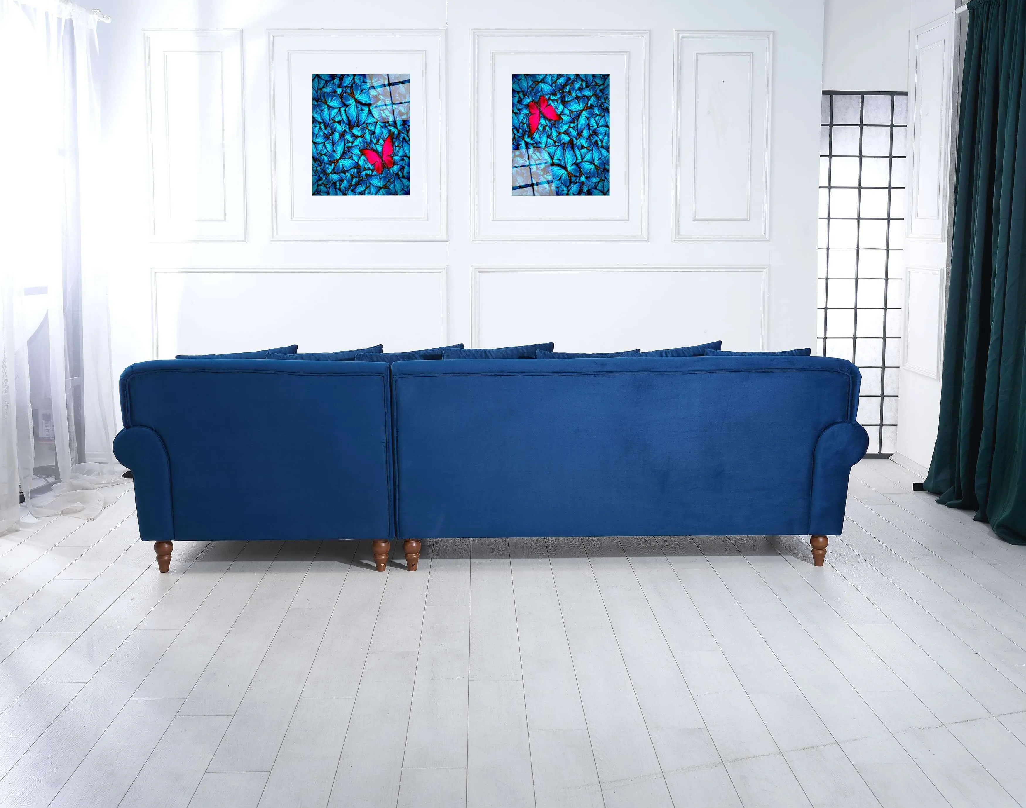 Rubeza Paula 2 Seater/Chaise - Indigo Blue