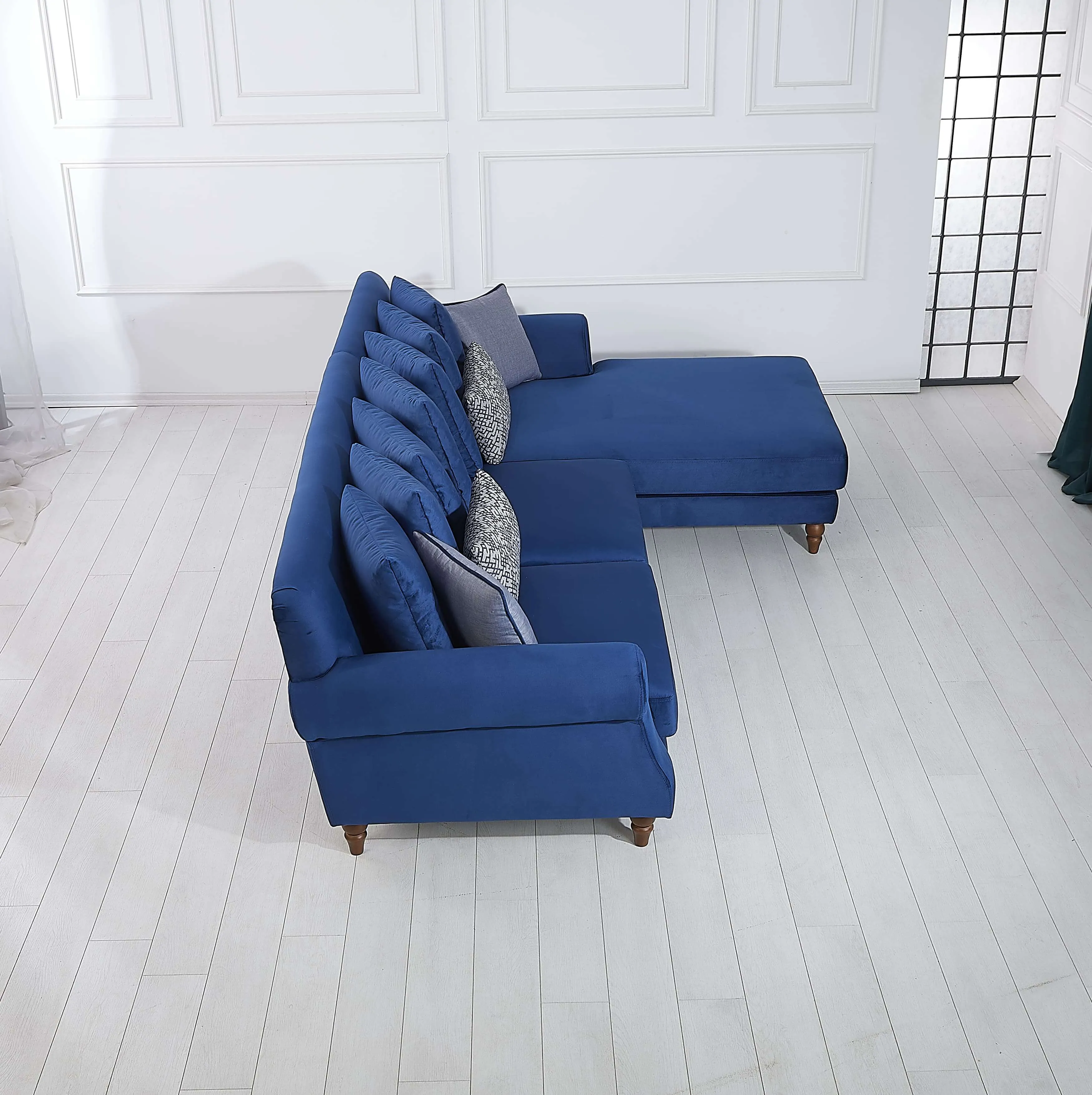 Rubeza Paula 2 Seater/Chaise - Indigo Blue