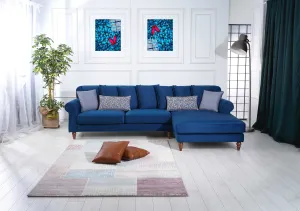 Rubeza Paula 2 Seater/Chaise - Indigo Blue