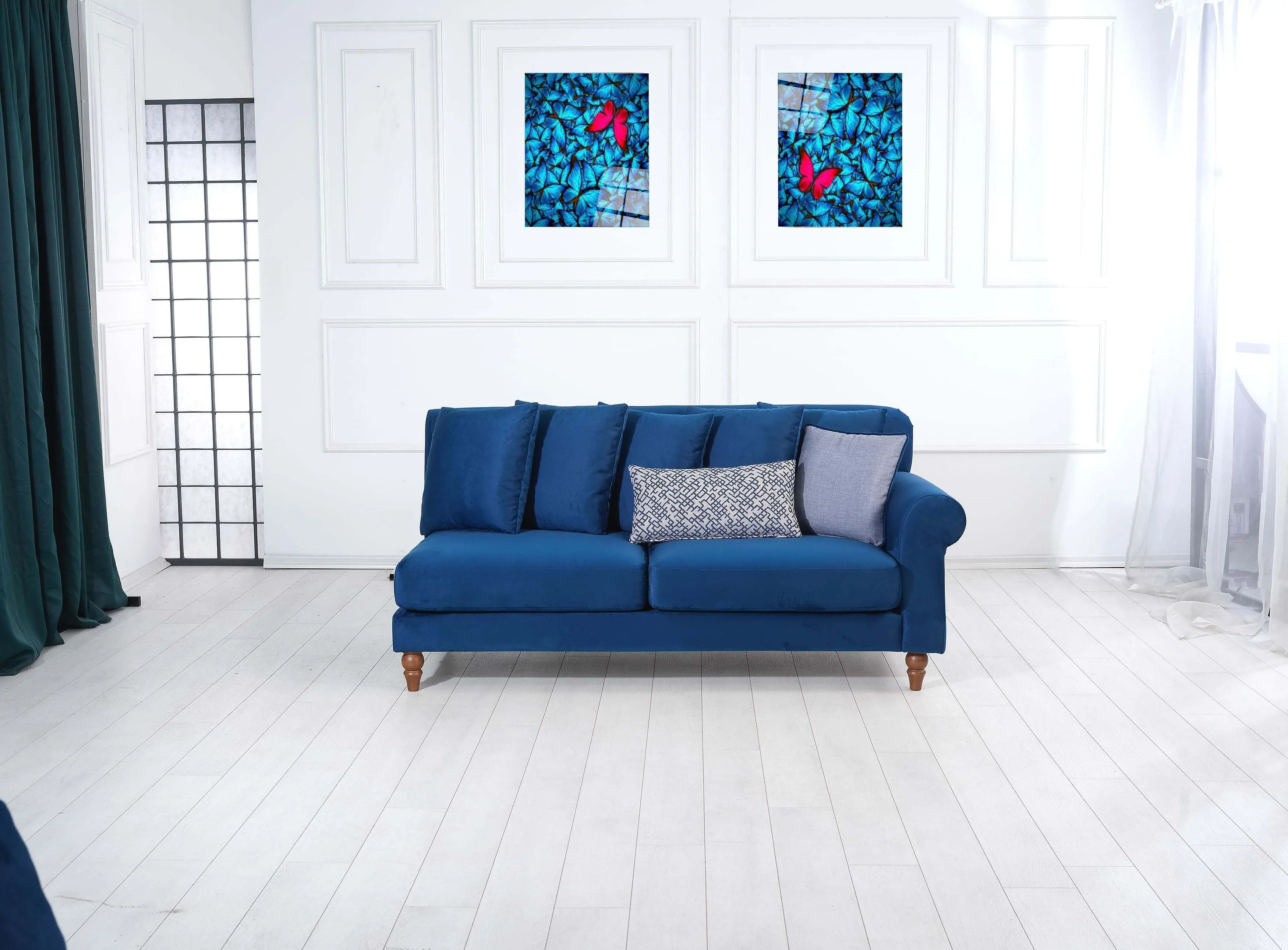 Rubeza Paula Chaise/2 Seater - Indigo Blue