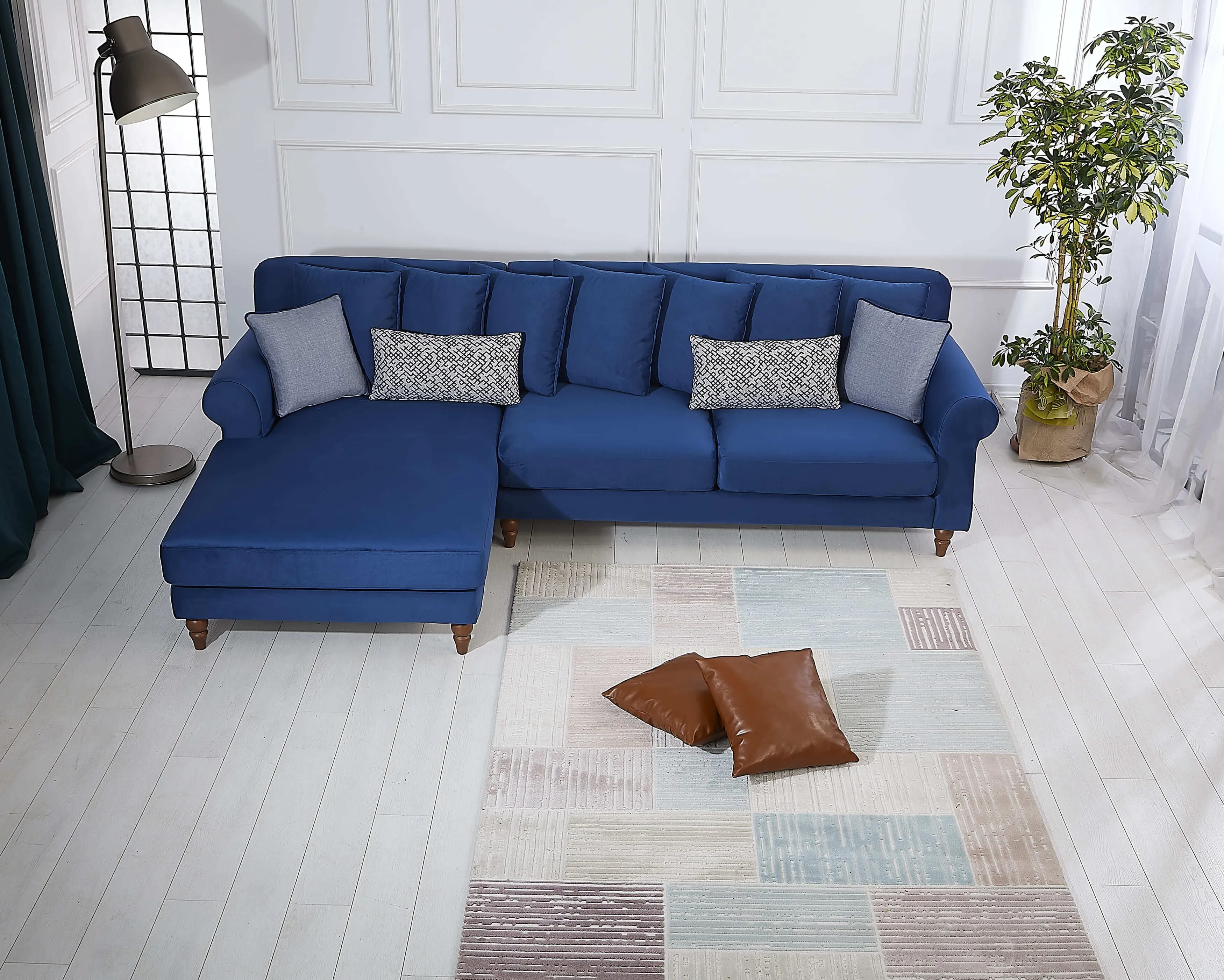 Rubeza Paula Chaise/2 Seater - Indigo Blue