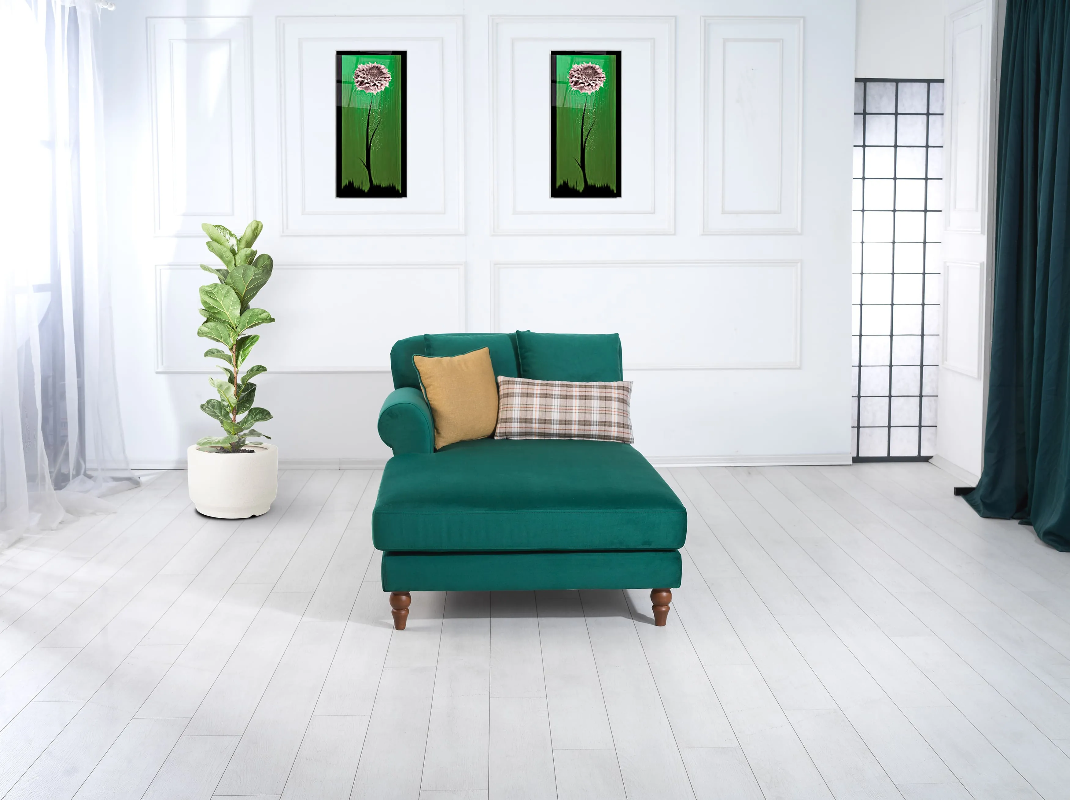 Rubeza Paula Chaise/2 Seater - Super Emerald Green