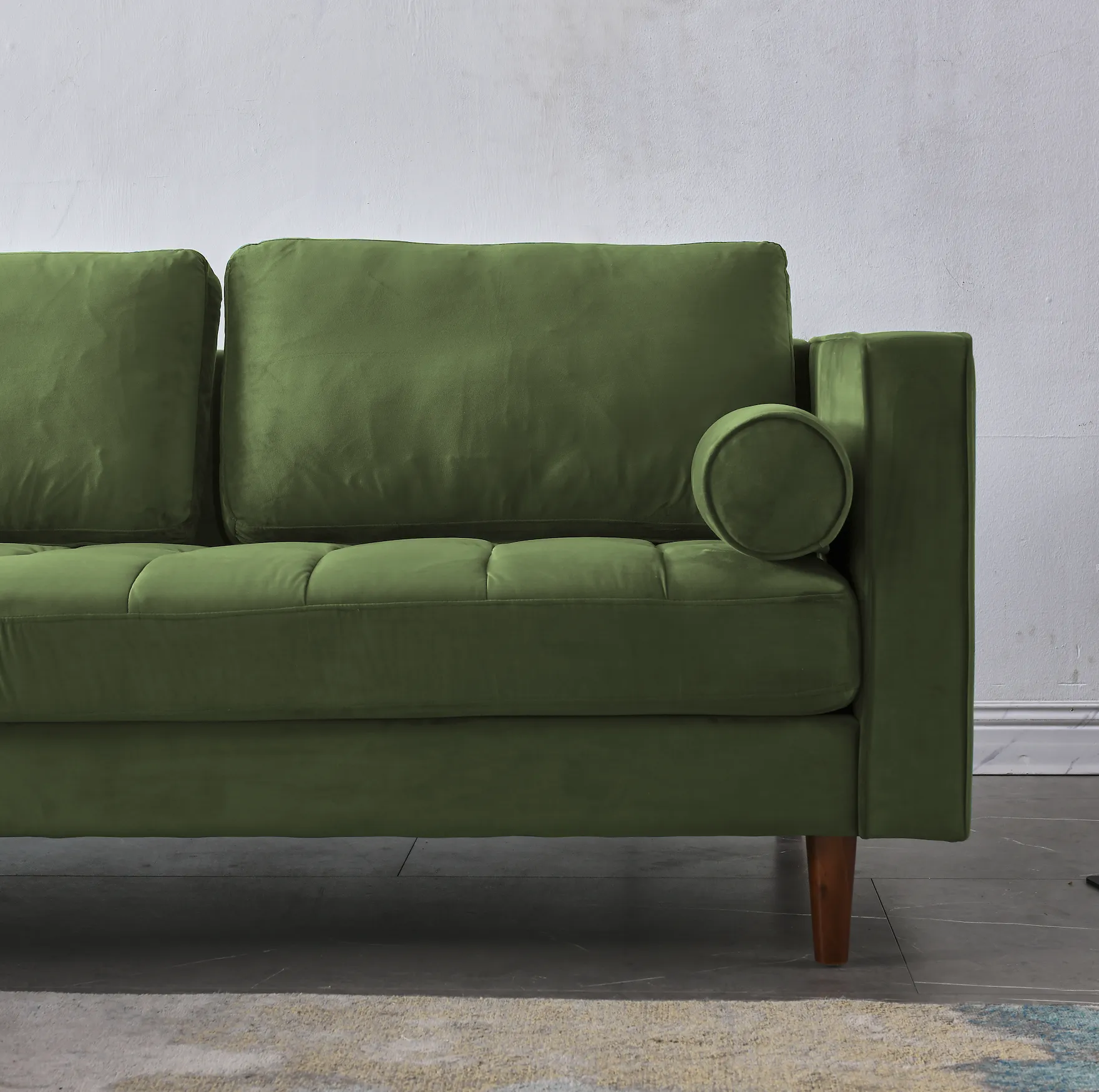 Rubeza Scott 4 Seater Left Hand Facing Chaise End Corner Sofa - Grass Green 2