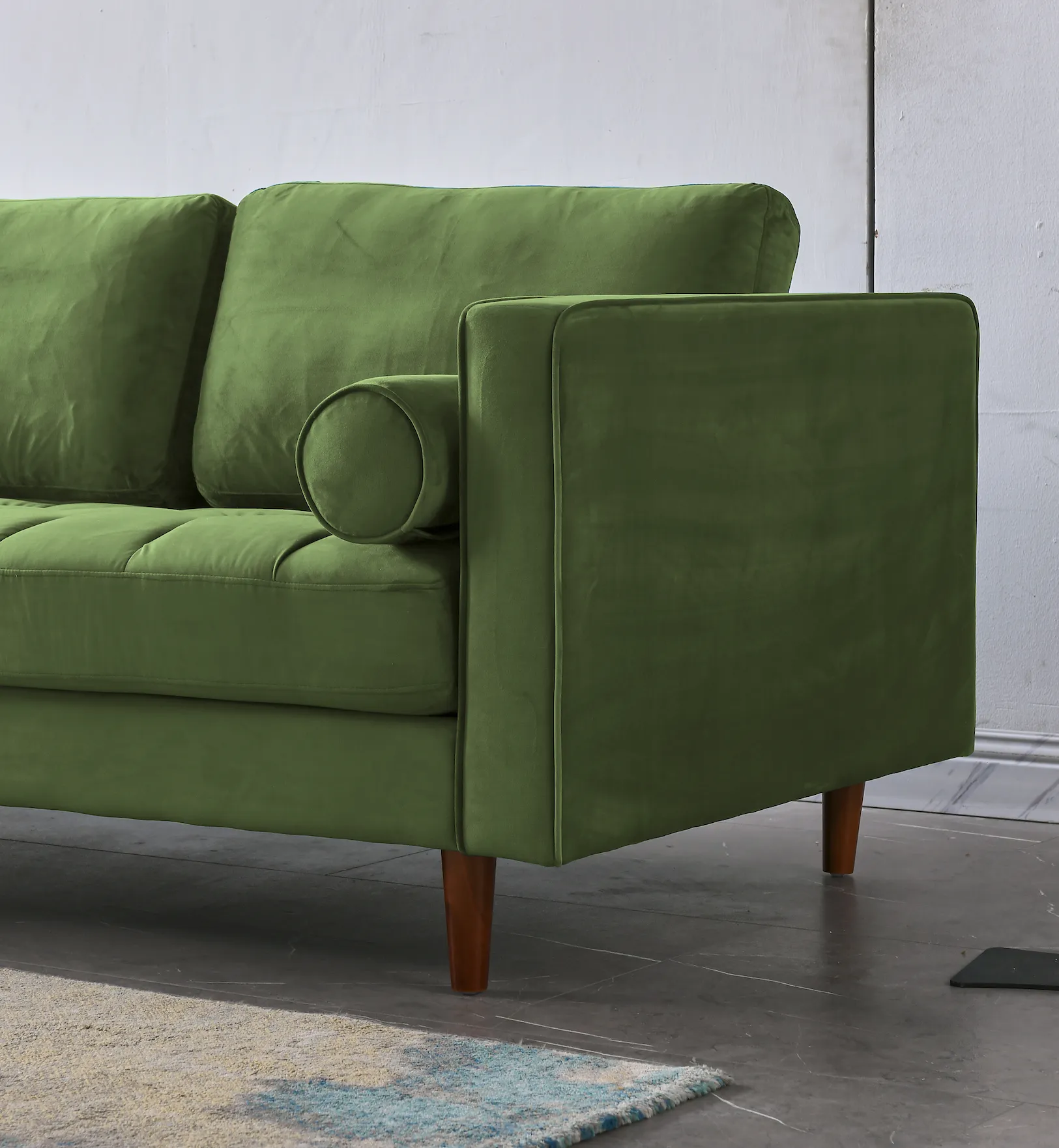 Rubeza Scott 4 Seater Left Hand Facing Chaise End Corner Sofa - Grass Green 2