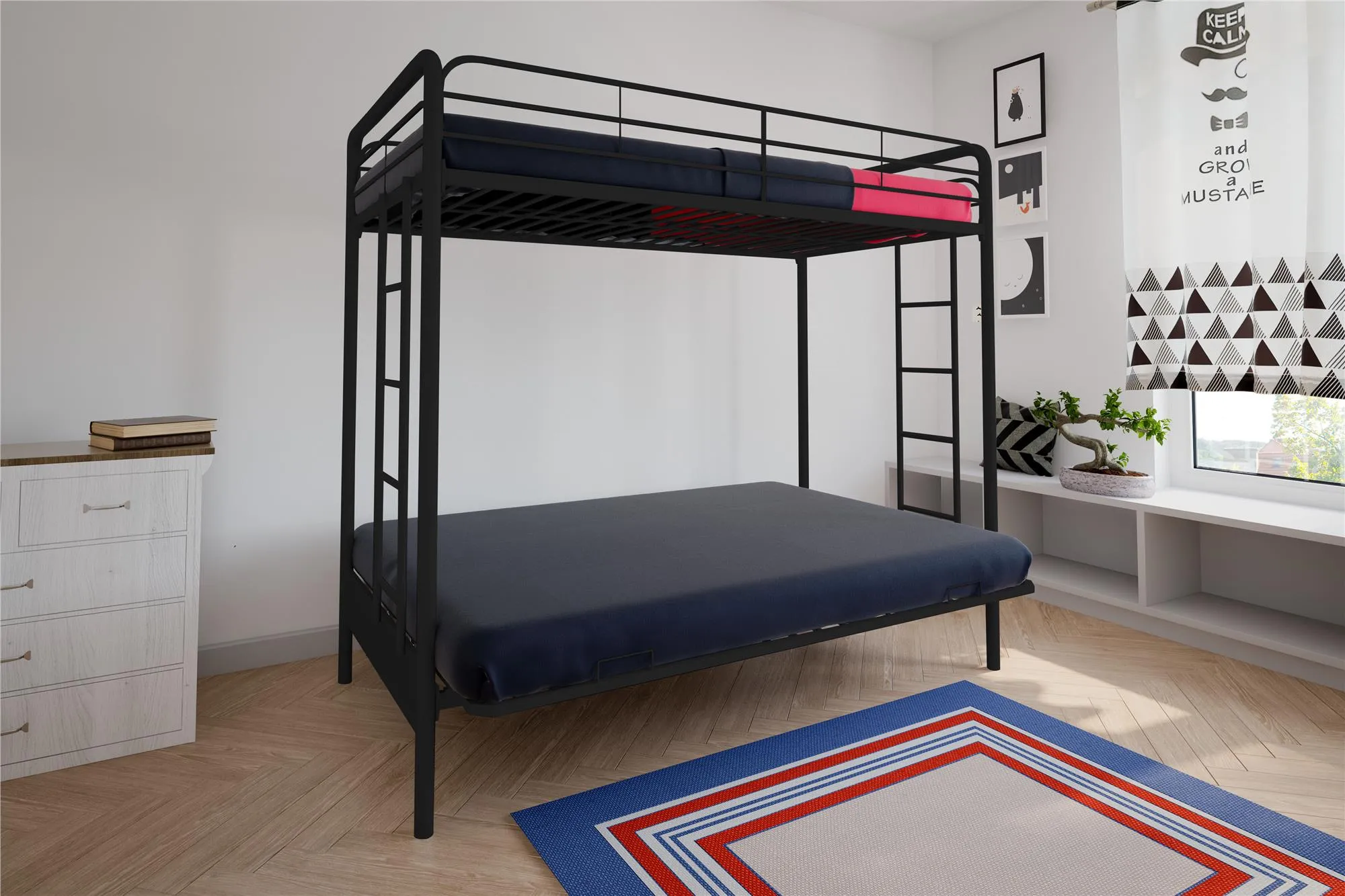 Sammie Metal Loft Bed with Futon