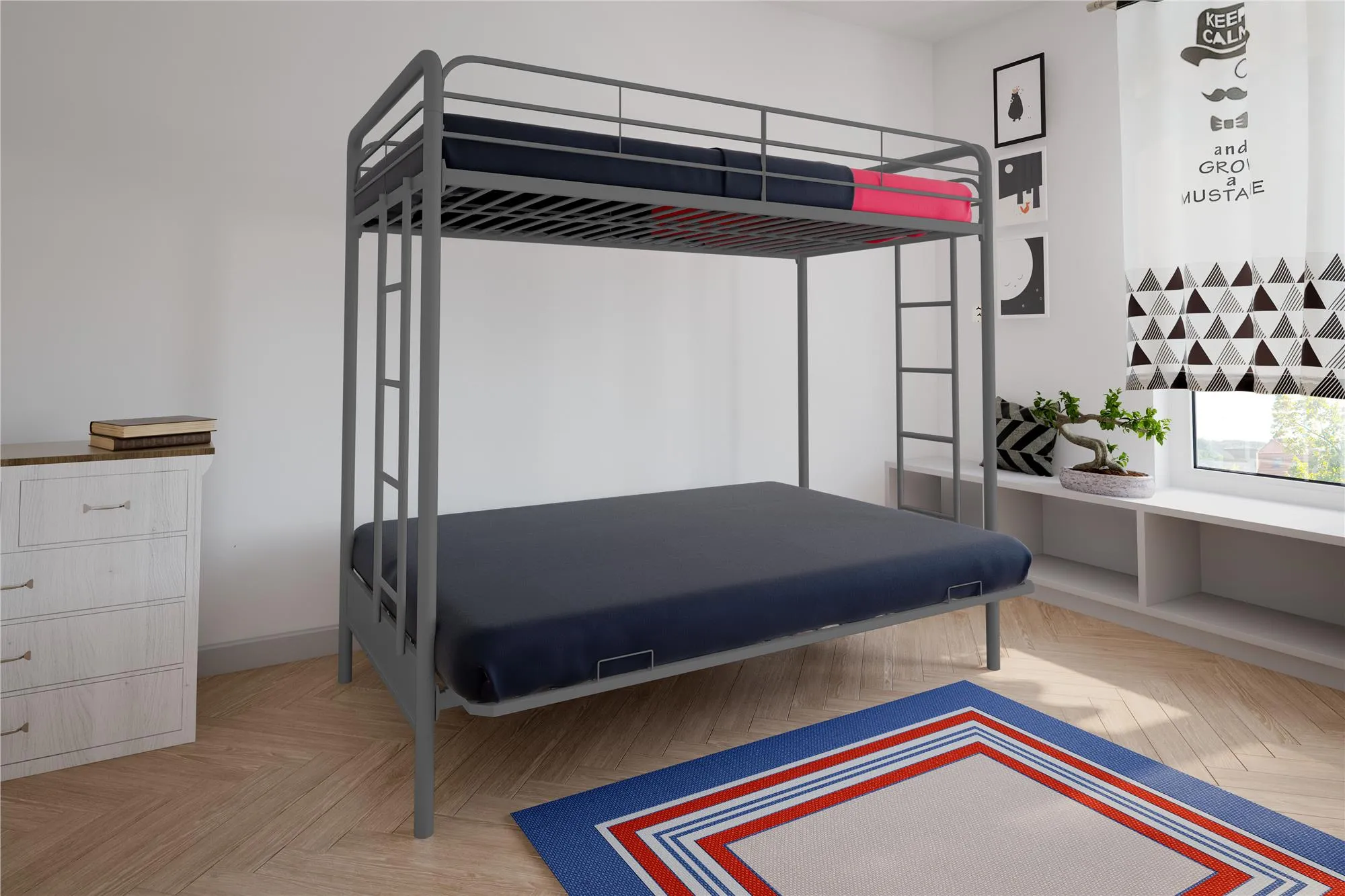 Sammie Metal Loft Bed with Futon