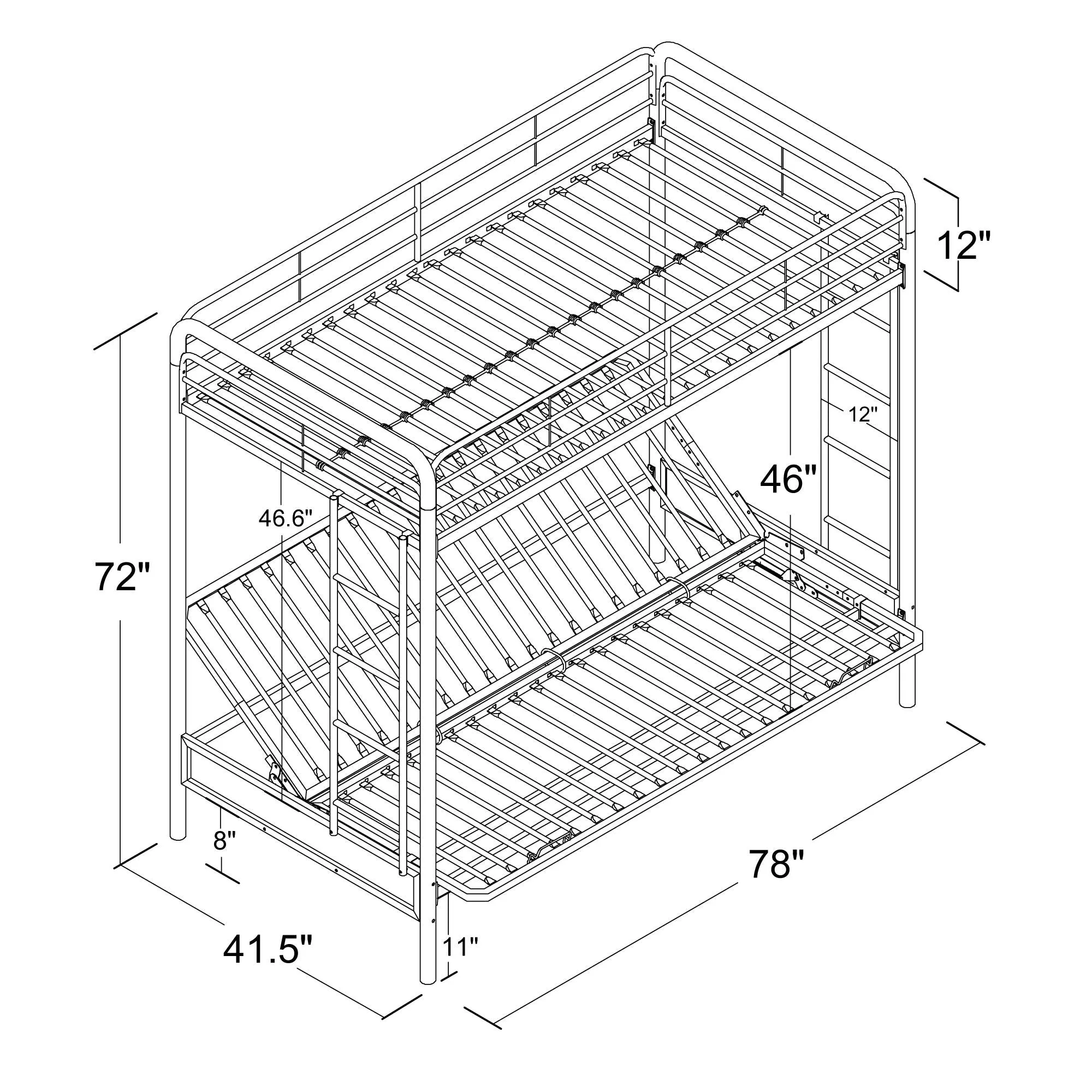 Sammie Metal Loft Bed with Futon