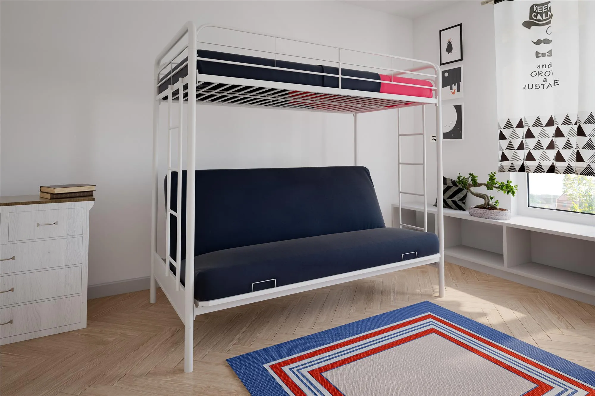 Sammie Metal Loft Bed with Futon