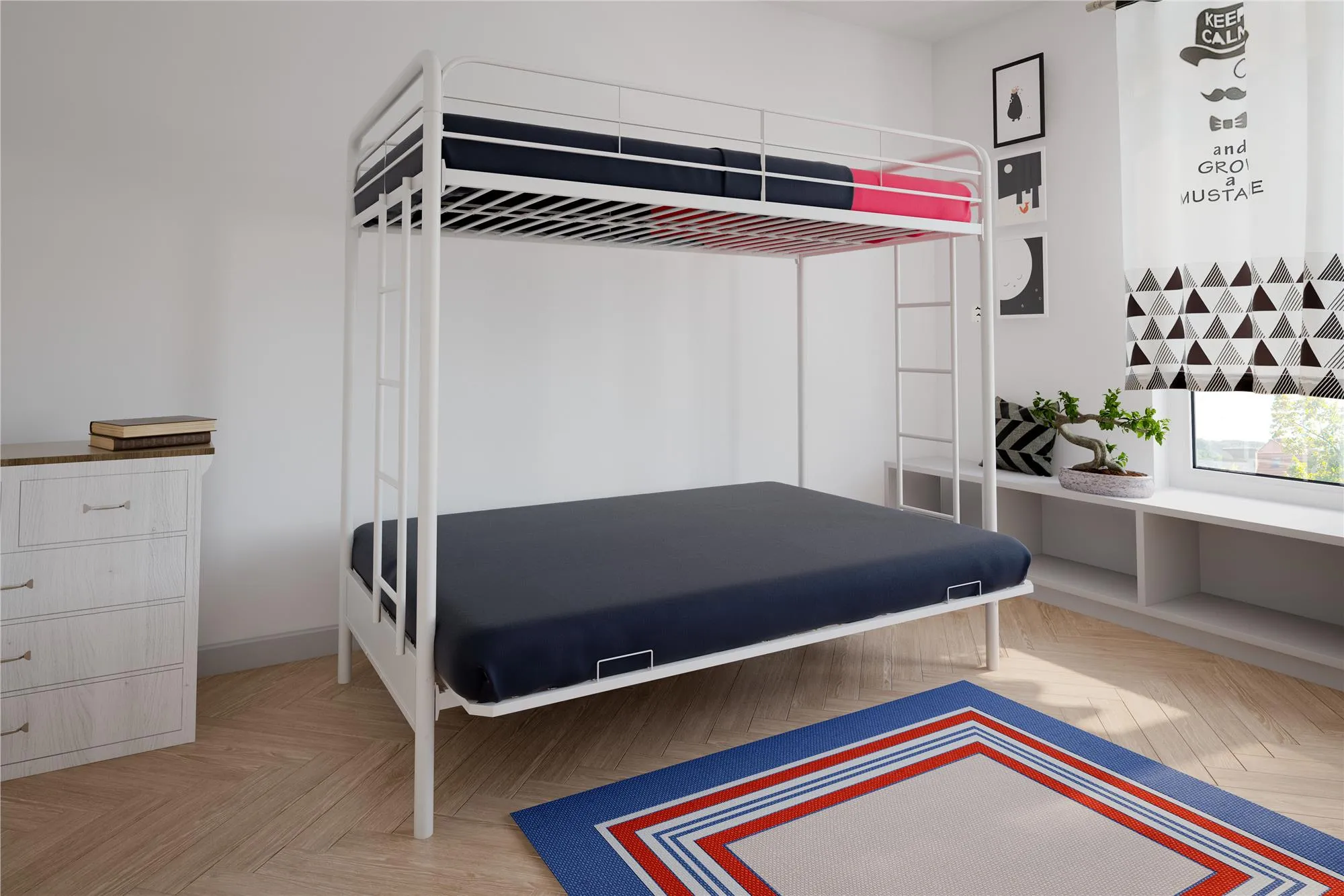 Sammie Metal Loft Bed with Futon