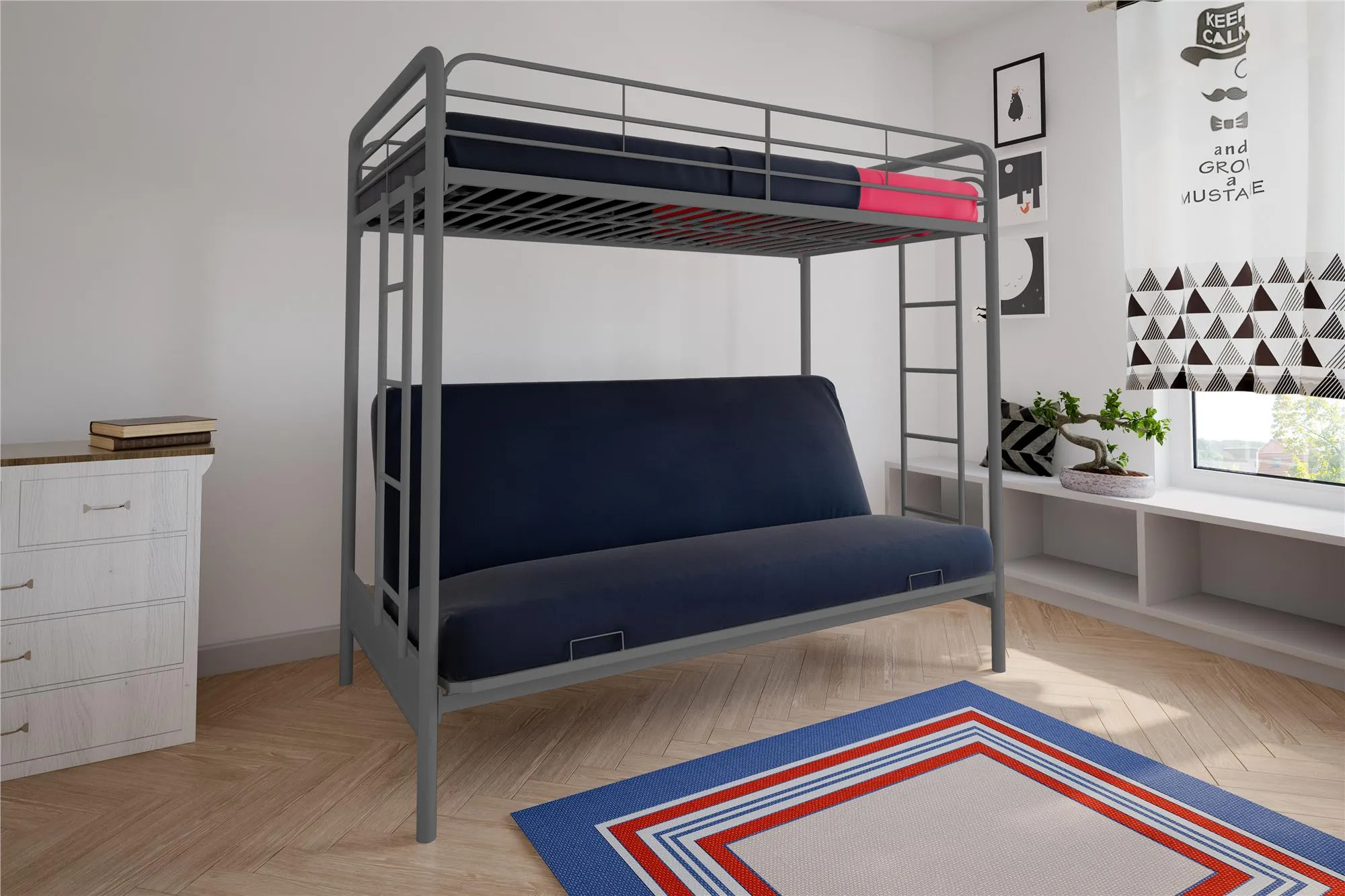 Sammie Metal Loft Bed with Futon