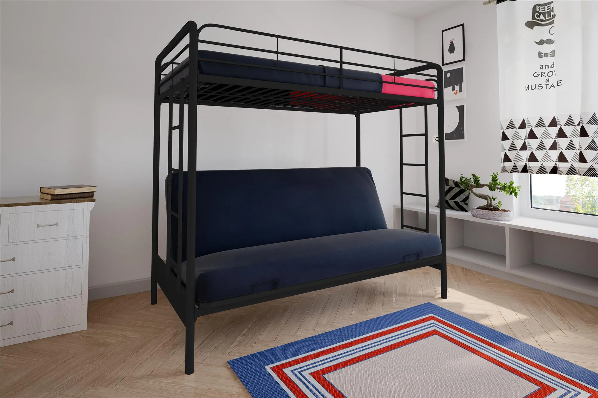 Sammie Metal Loft Bed with Futon