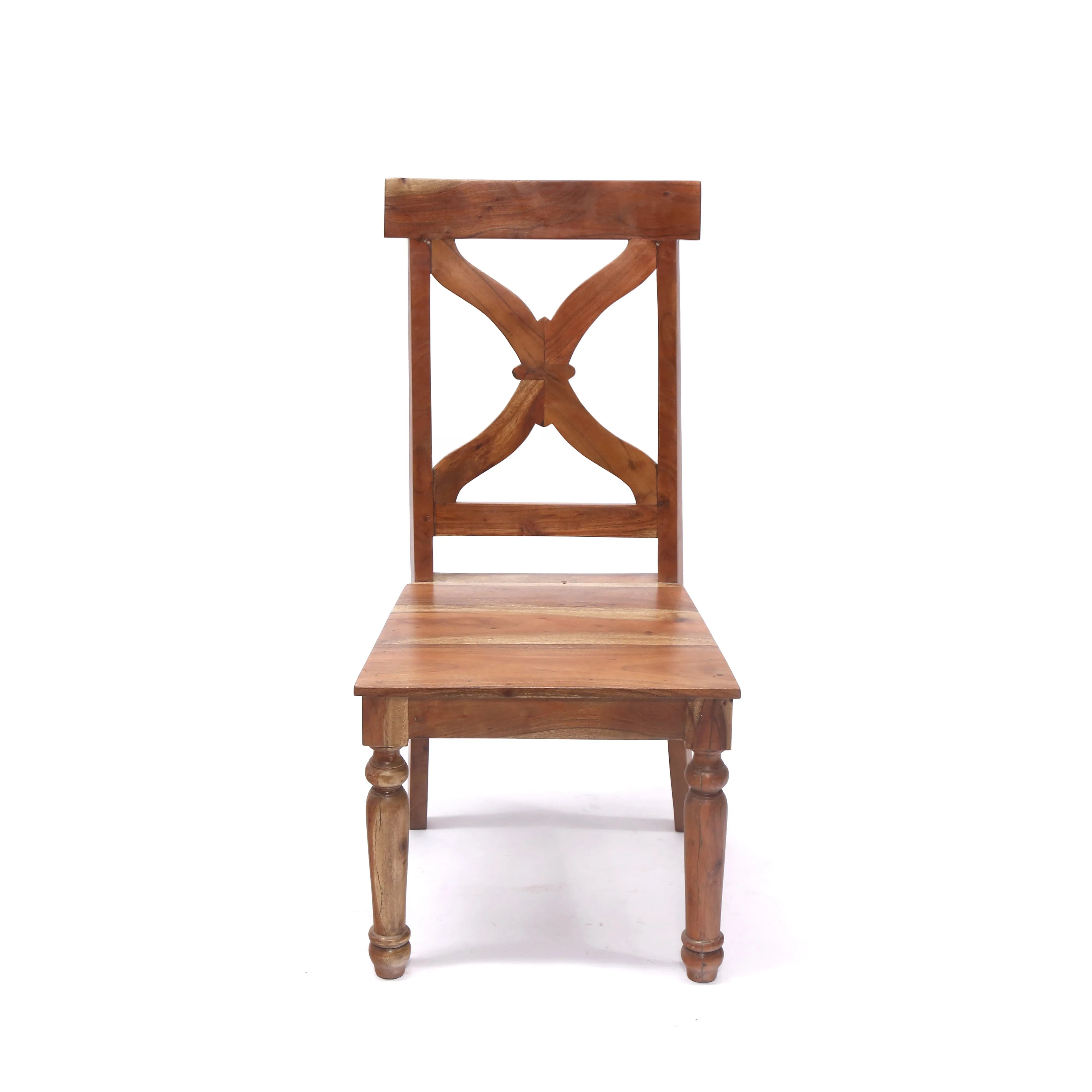 (Set of 2) Cross Backed Solid Wood Dinning Chair