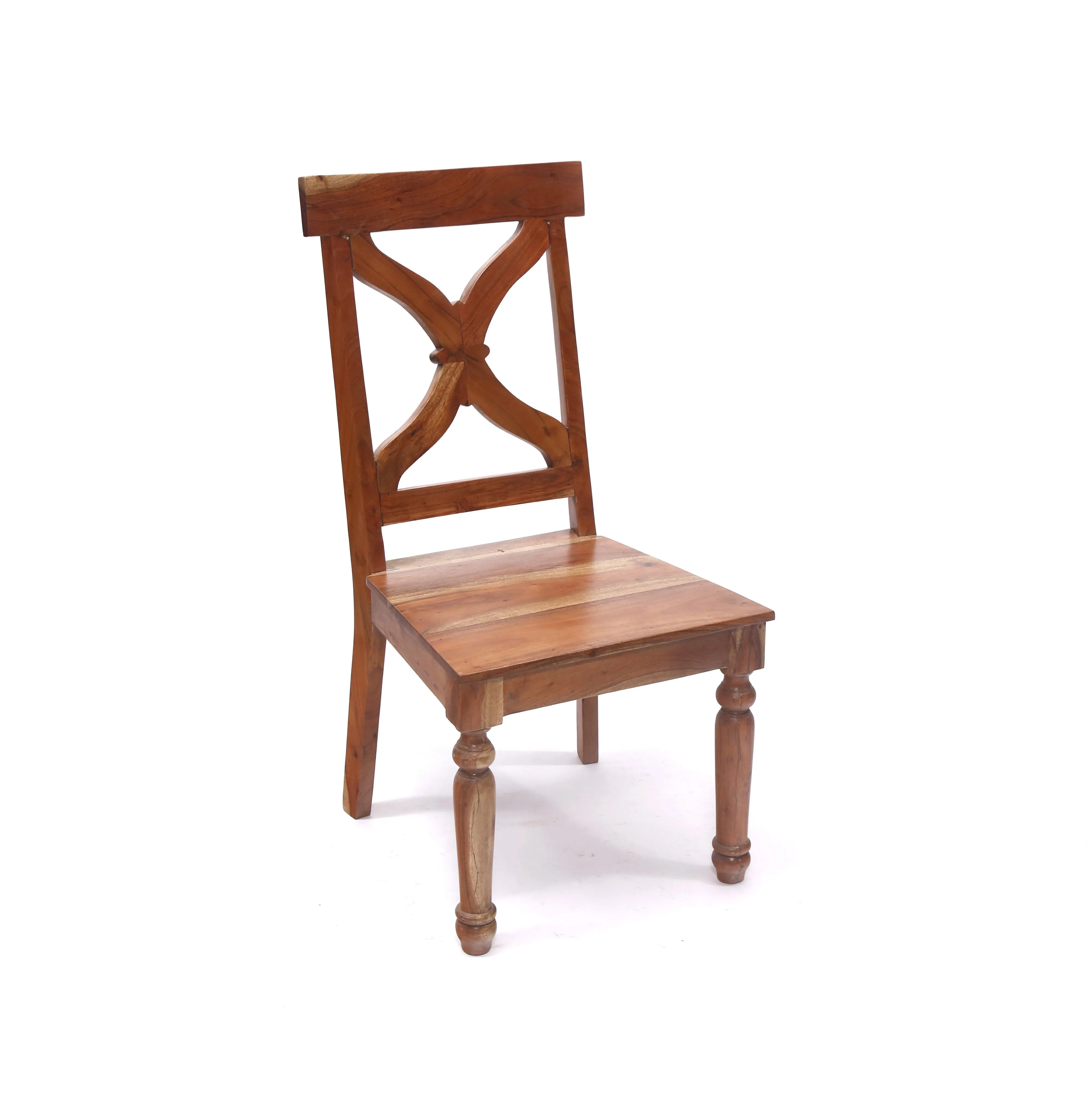 (Set of 2) Cross Backed Solid Wood Dinning Chair