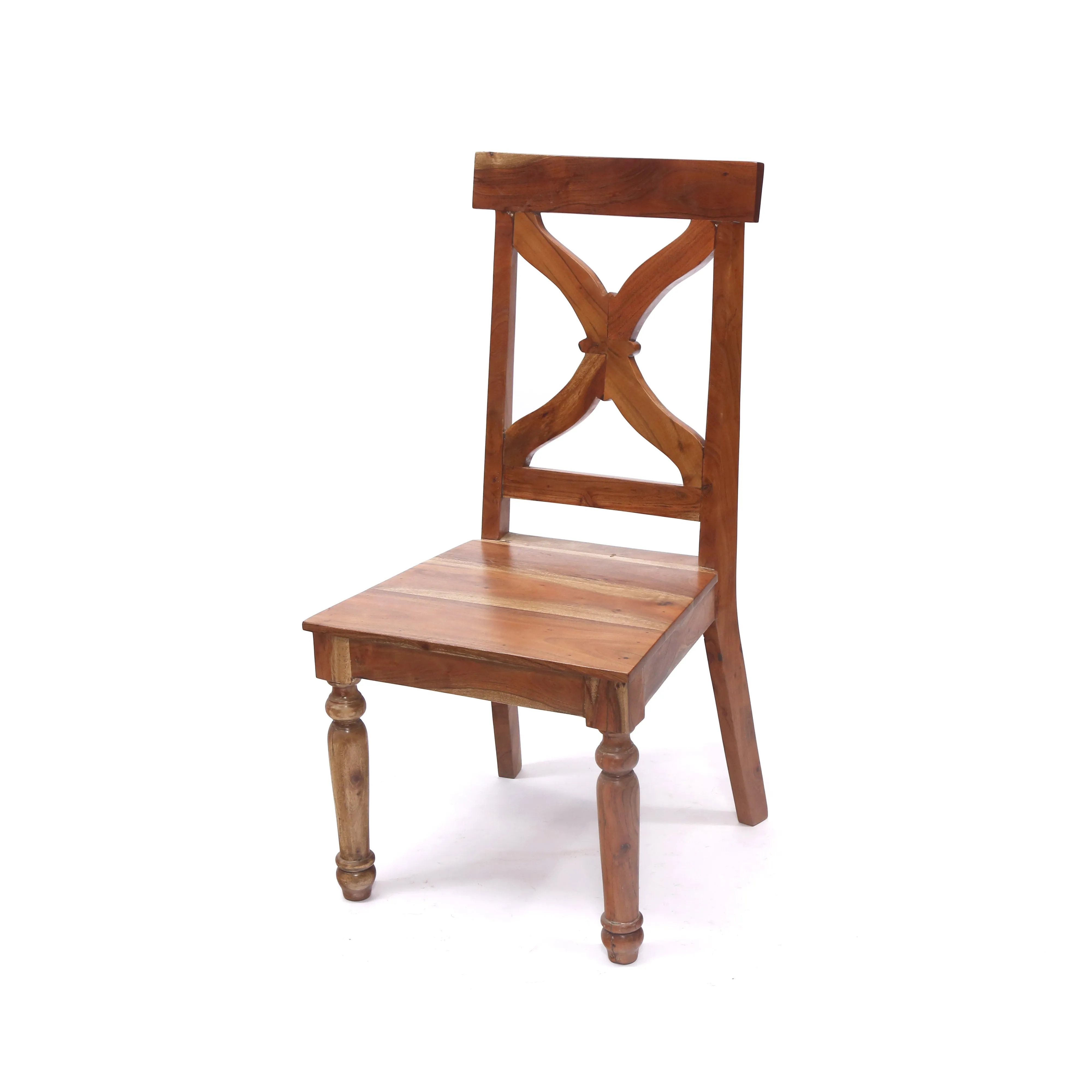 (Set of 2) Cross Backed Solid Wood Dinning Chair