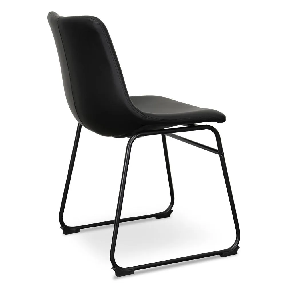 Set of 2 - Darcy Dining Chair - Black PU