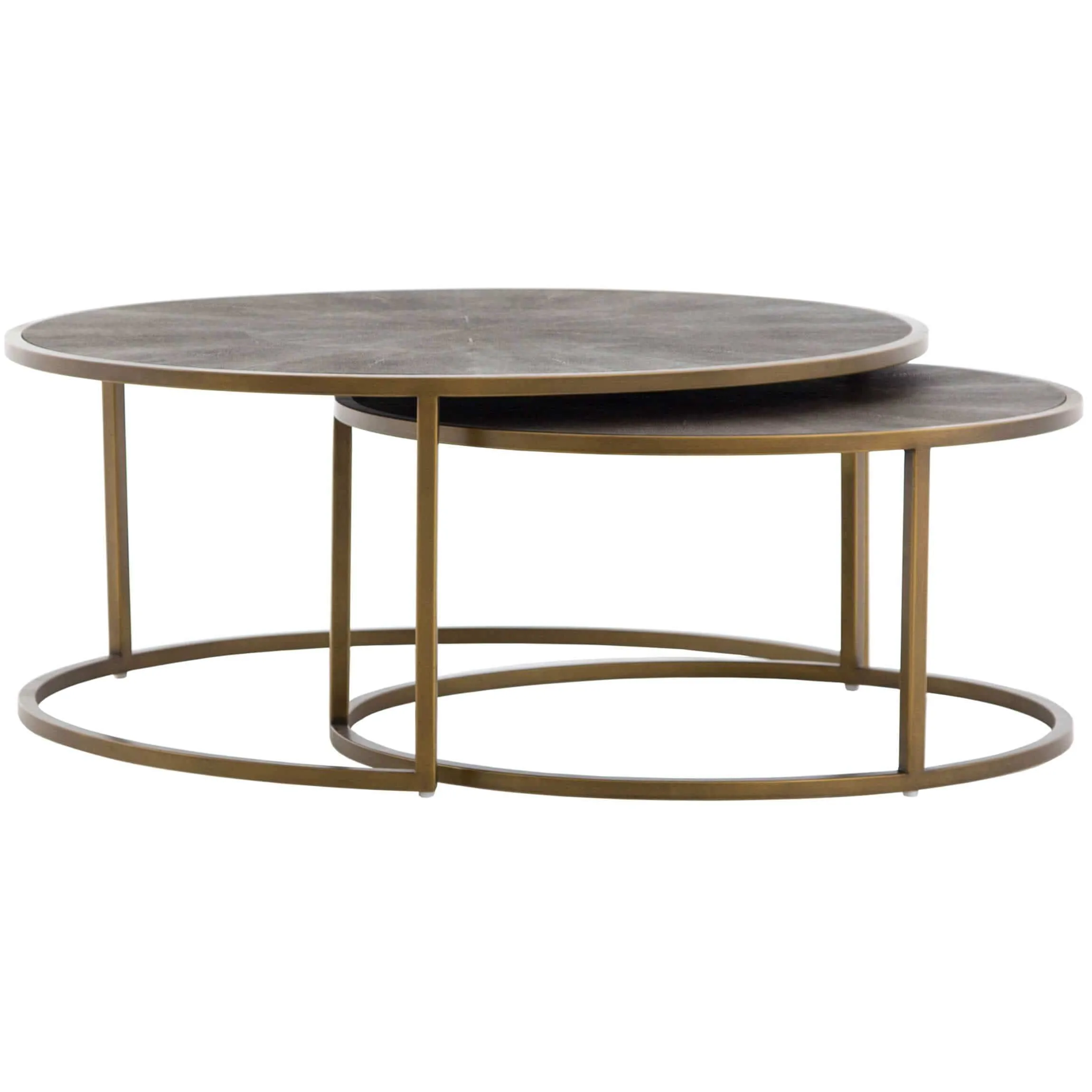 Shagreen Nesting Coffee Table, Brass