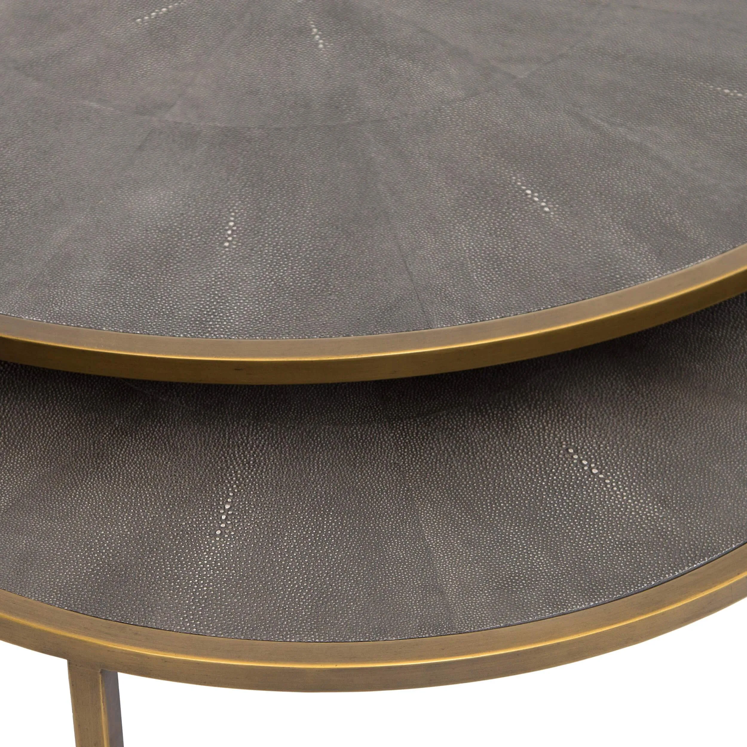 Shagreen Nesting Coffee Table, Brass