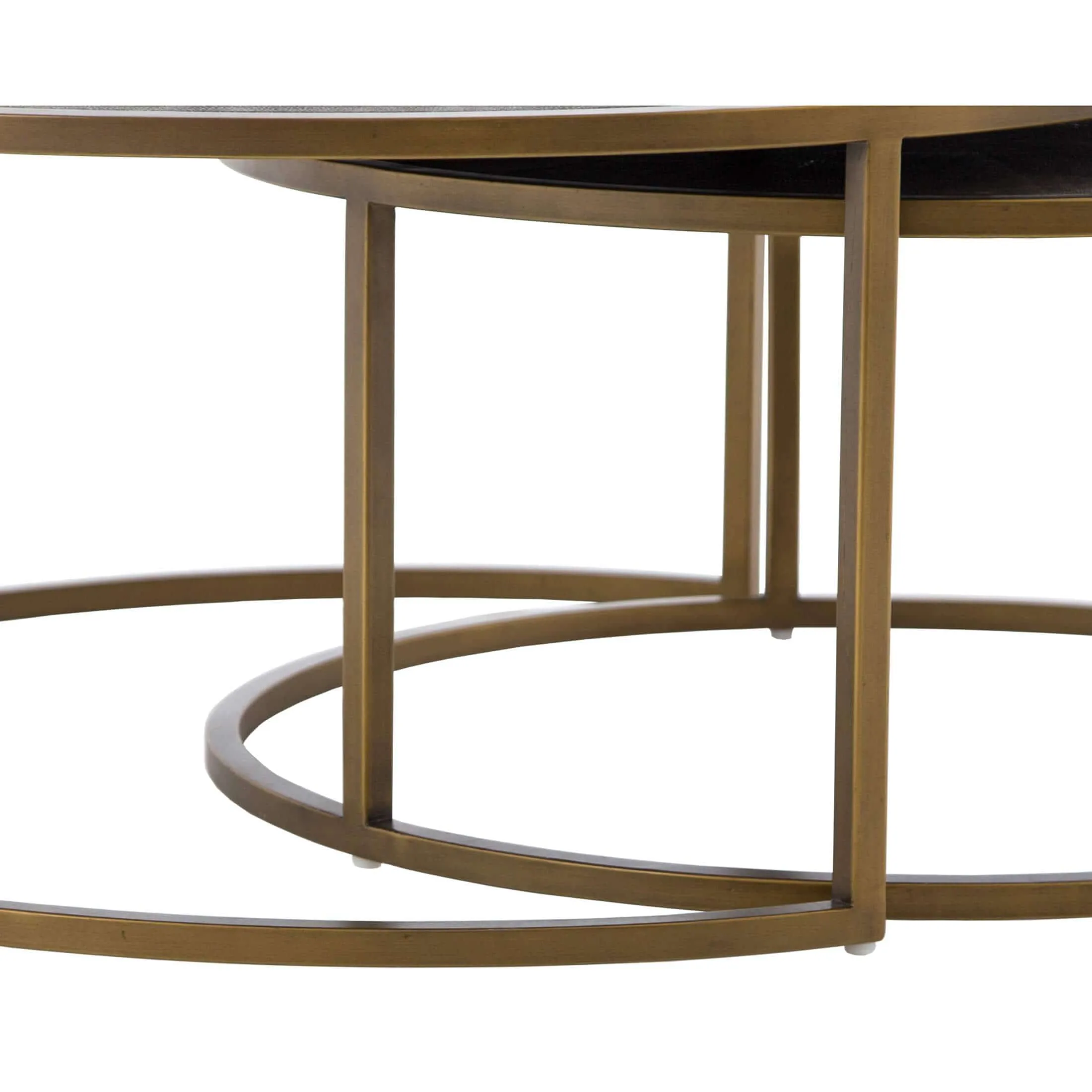 Shagreen Nesting Coffee Table, Brass