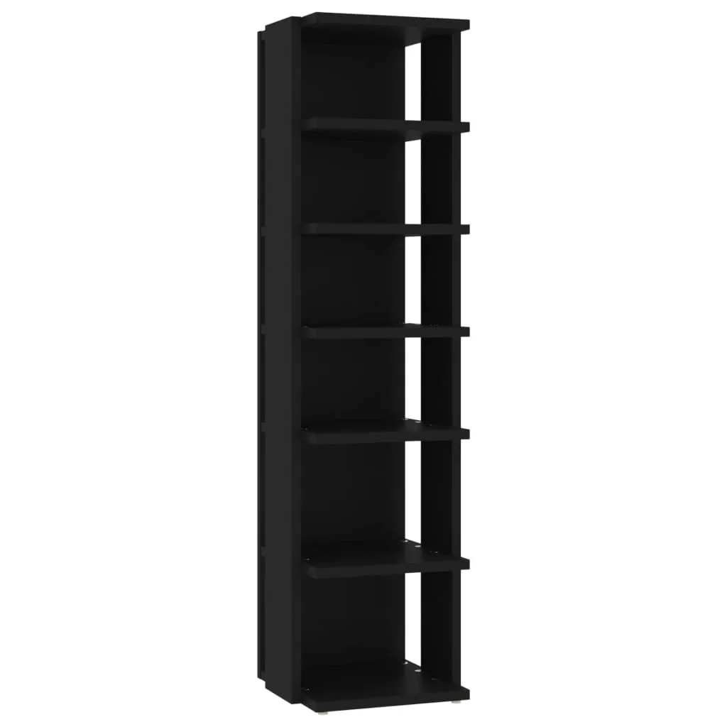 Shoe Cabinets 2 pcs Black 25x27x102 cm