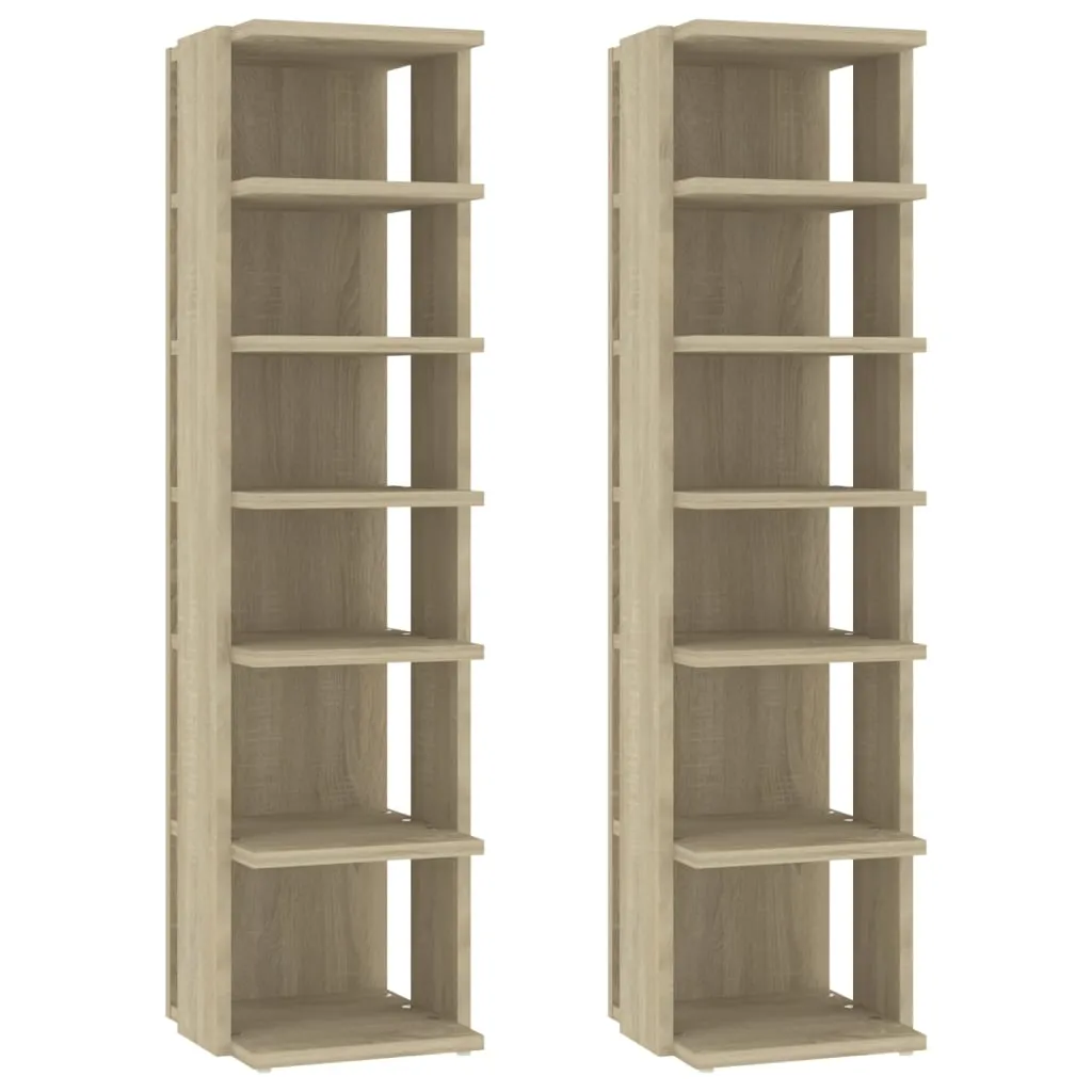 Shoe Cabinets 2 pcs Sonoma Oak 27.5x27x102 cm