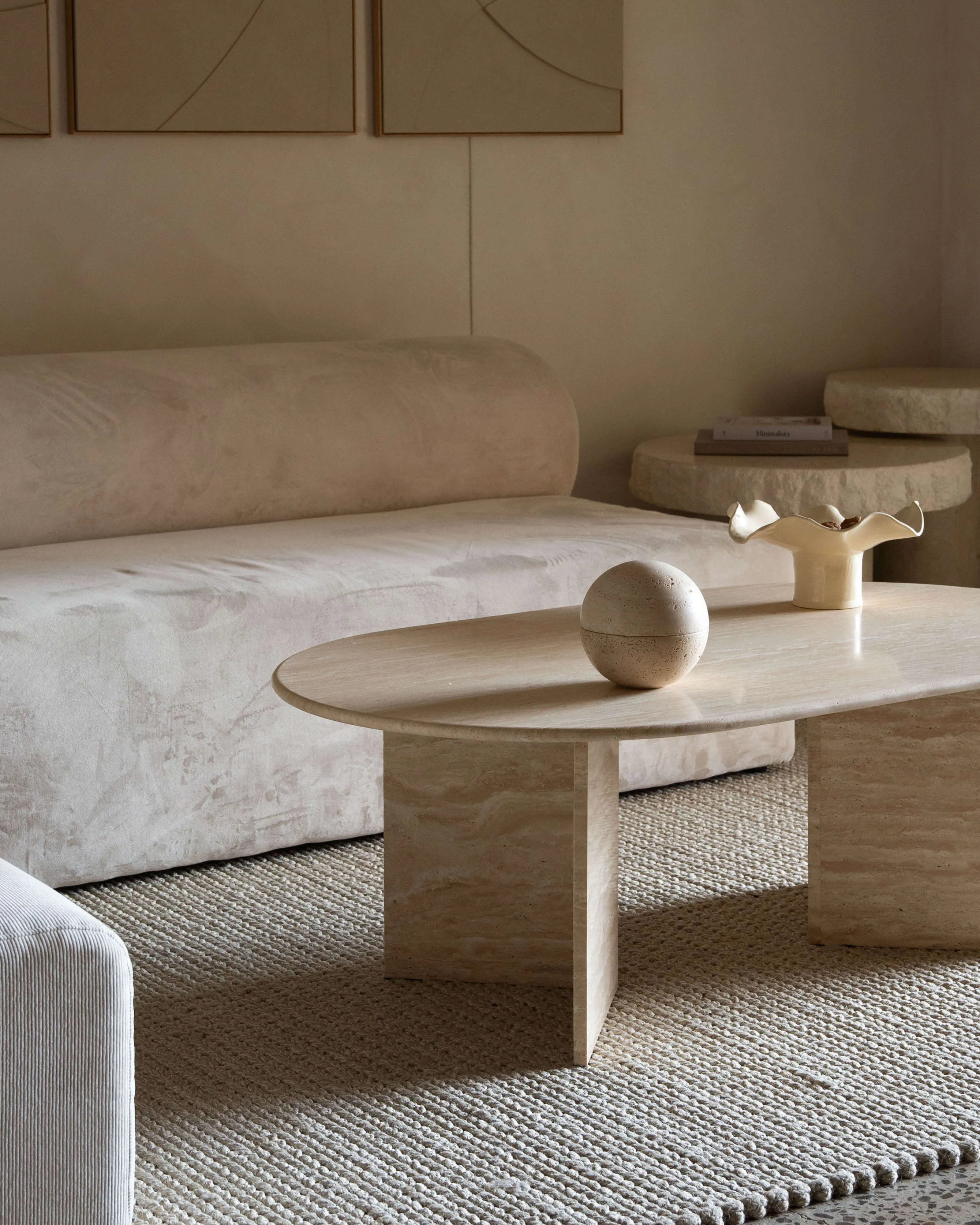 Sienna Coffee Table, Travertine