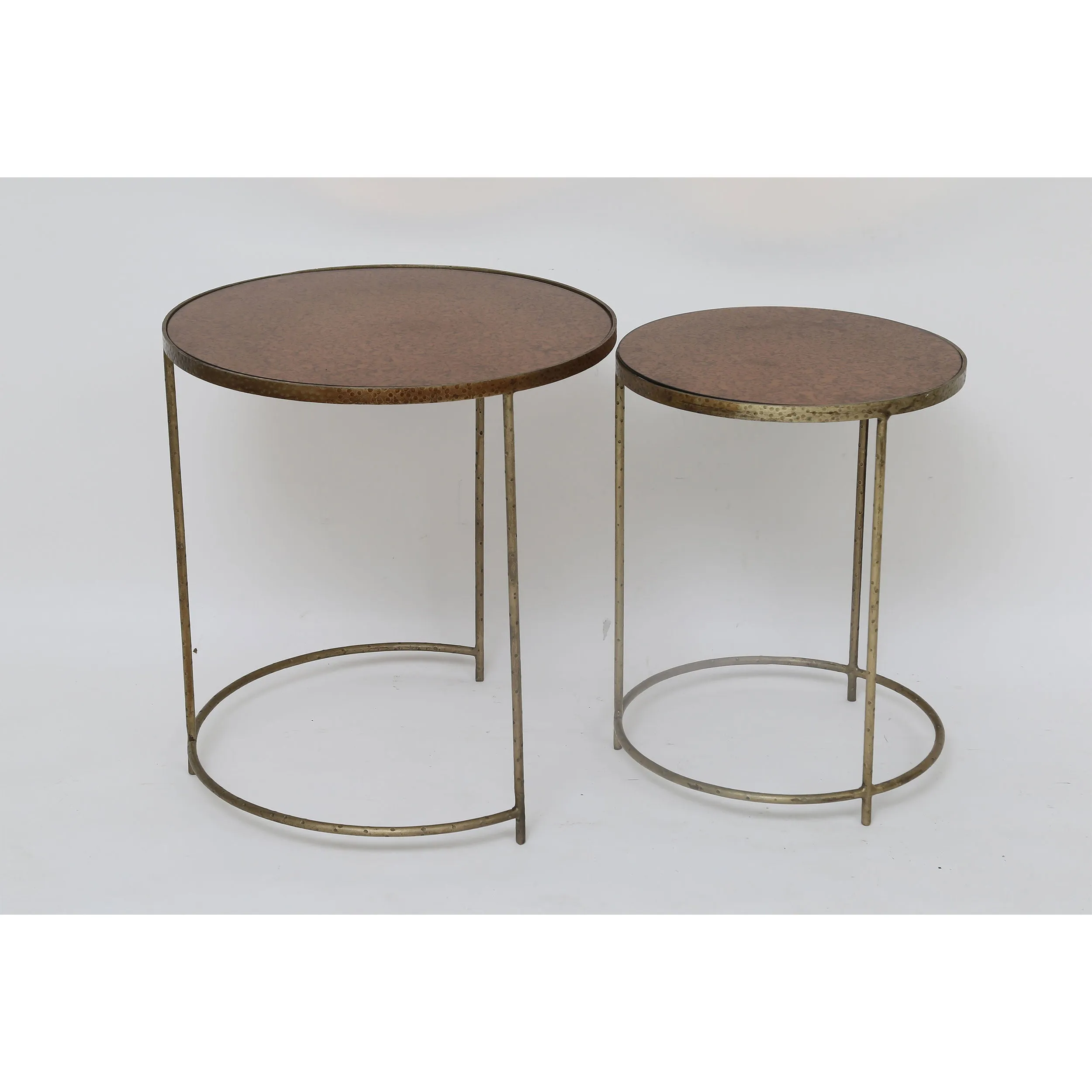 Sleek iron base Side Table, Set of 2