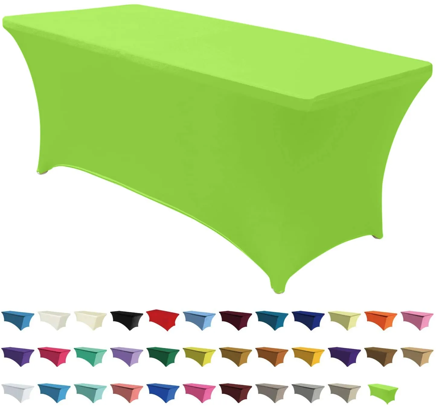 Spandex Tablecloths for 4 ft Table Fitted Stretch Topper Table Cover