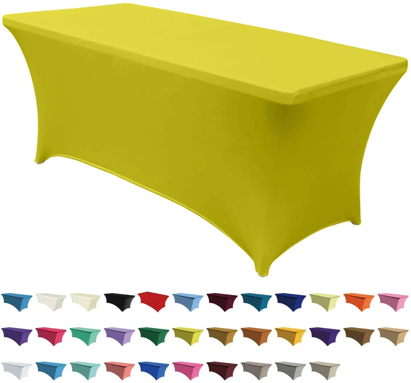 Spandex Tablecloths for 6 ft Table Fitted Stretch Table Cover Polyester Table Cover Topper