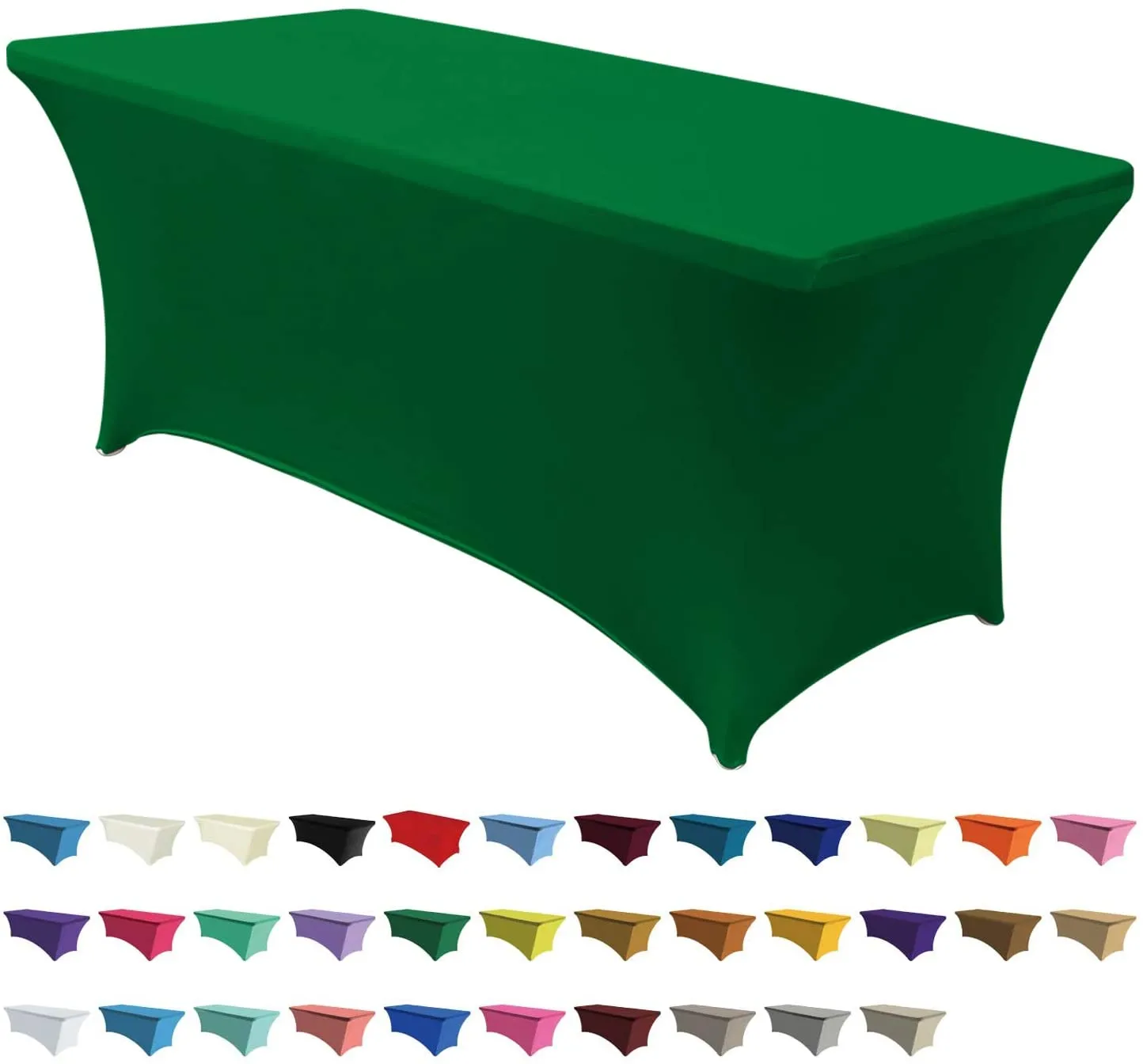 Spandex Tablecloths for 6 ft Table Fitted Stretch Table Cover Polyester Table Cover Topper