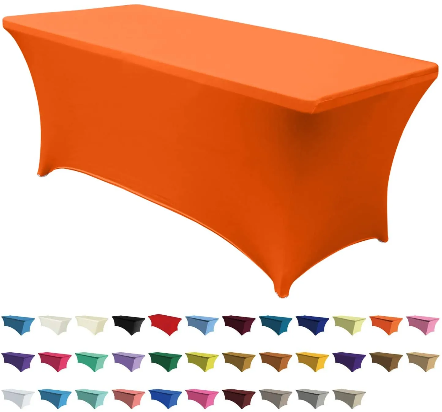 Spandex Tablecloths for 6 ft Table Fitted Stretch Table Cover Polyester Table Cover Topper