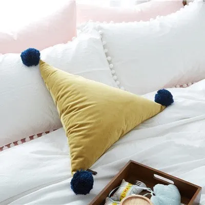 Triangle Pom Pom Cushion