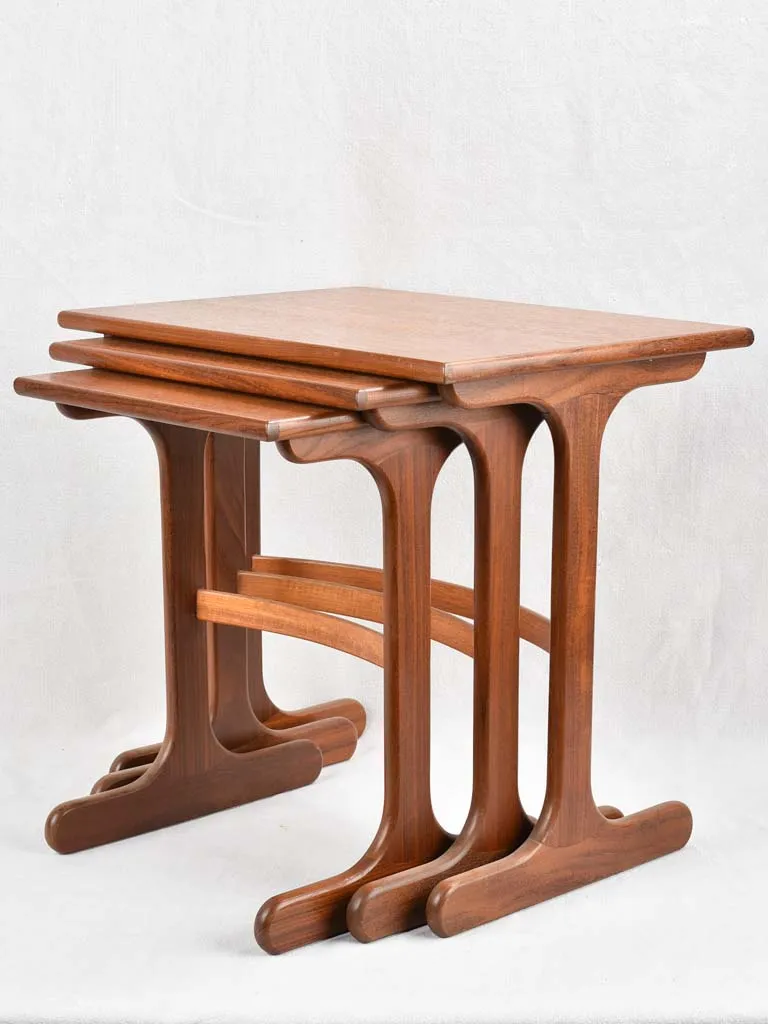 Trio of Scandinavian nesting side tables - teak 20½"