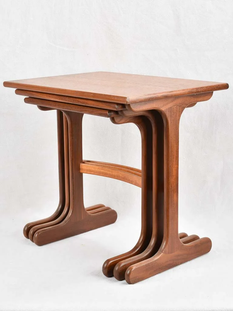 Trio of Scandinavian nesting side tables - teak 20½"